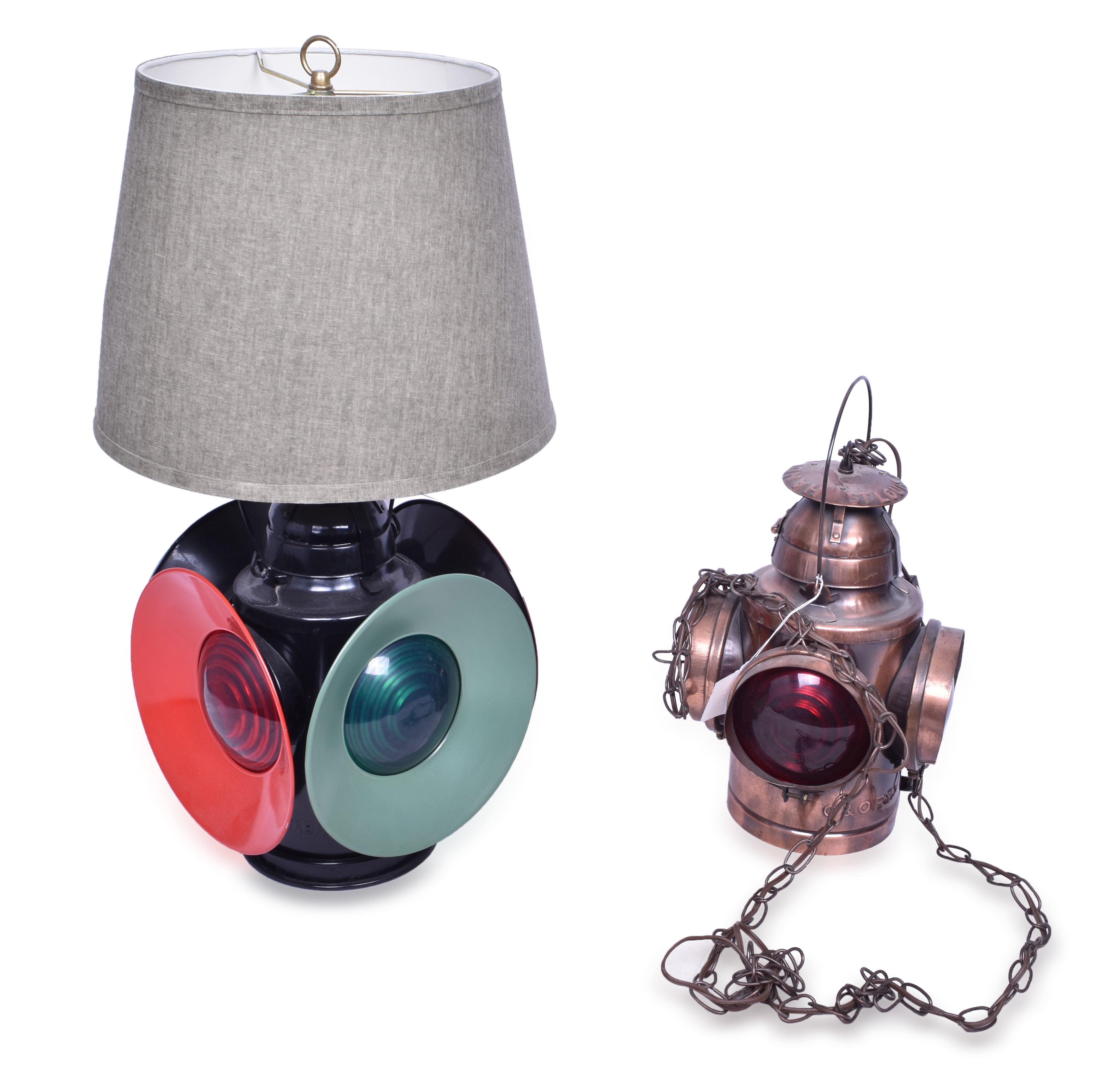 351 - Two Handlan Railroad Switch Lamps Converted to Interior Lights thumbnail