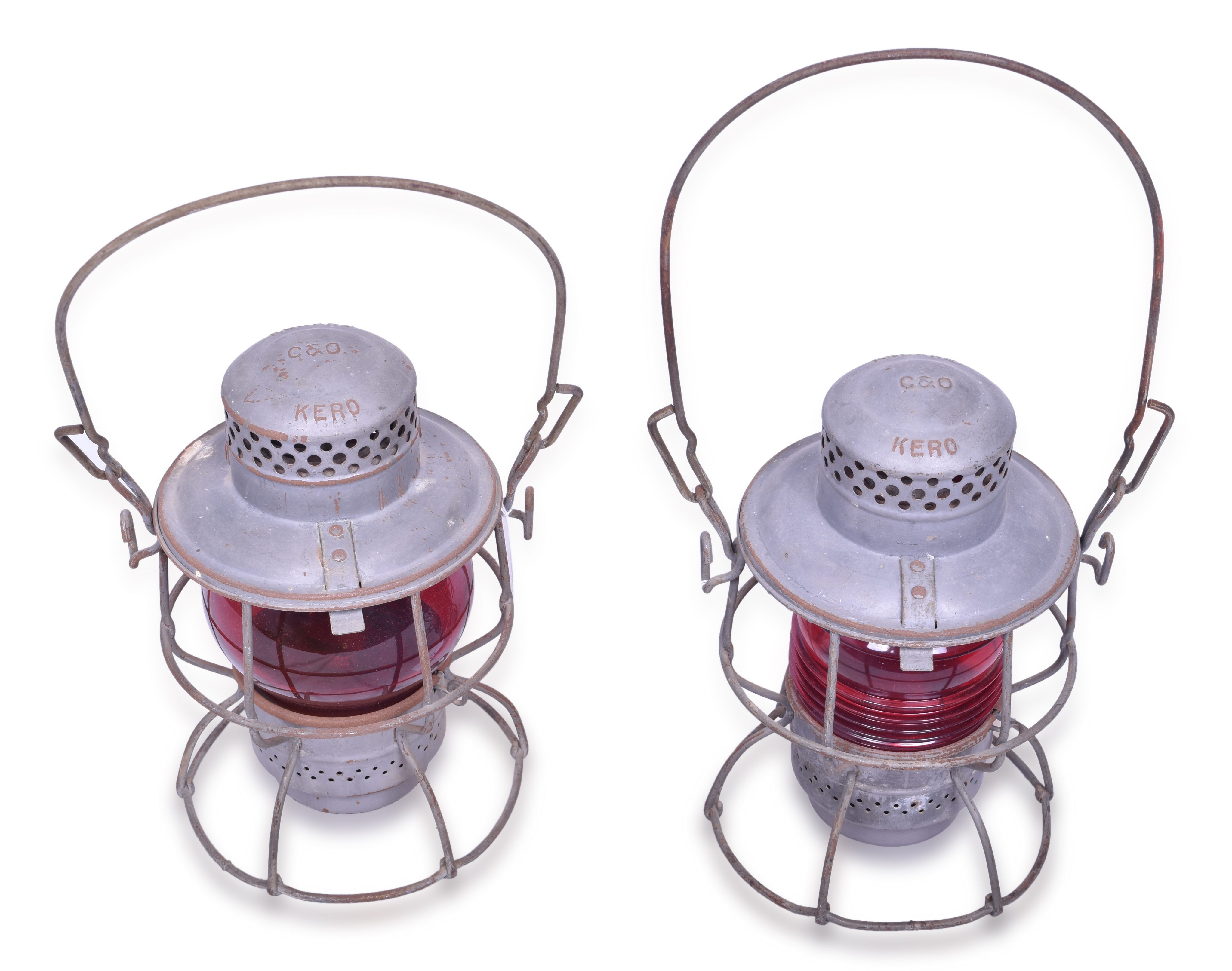 353 - Two Adlake Kero Chesapeake and Ohio Lanterns thumbnail