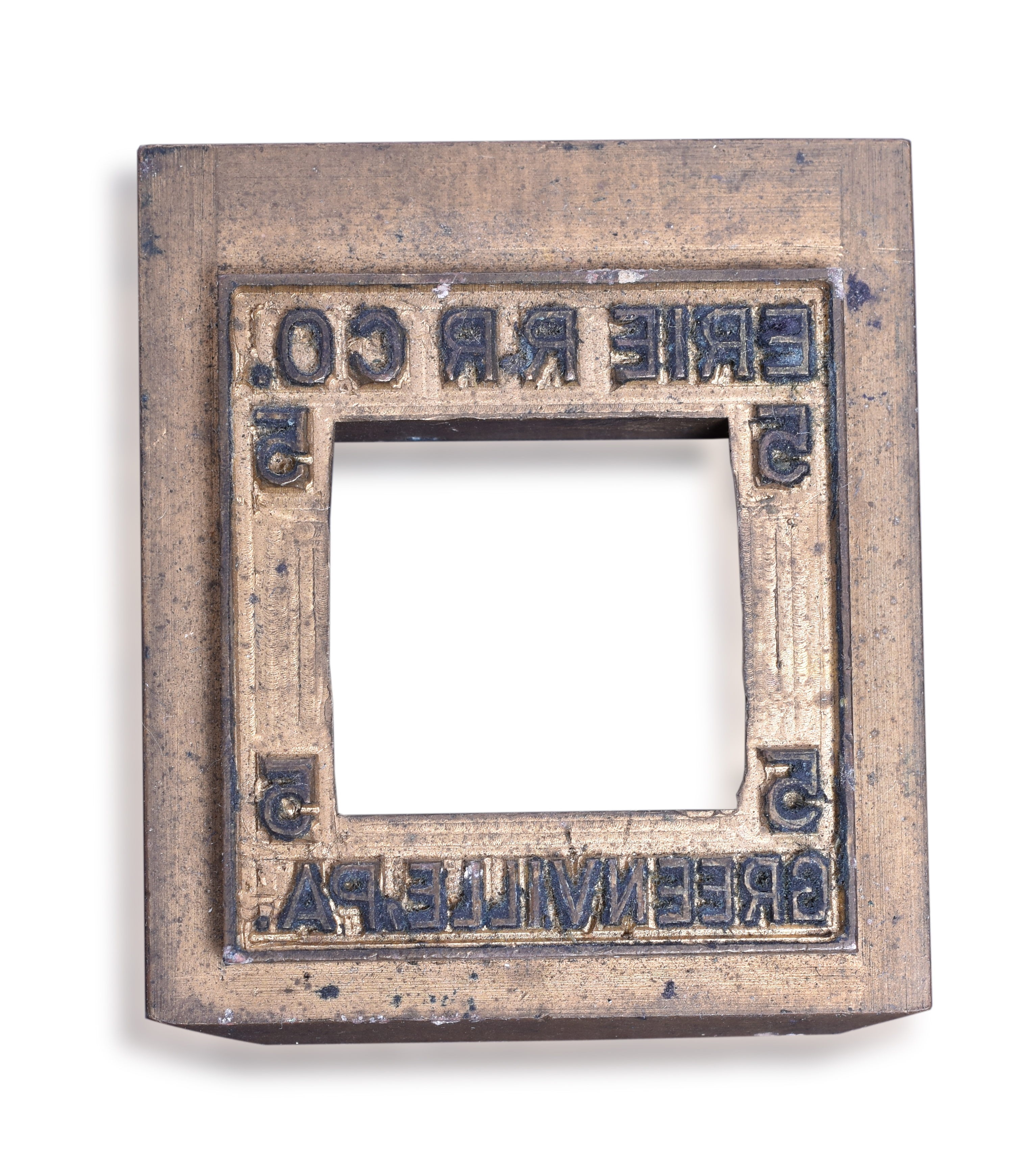 354 - Erie Railroad Greenville Pennsylvania Ticket Dater Die thumbnail