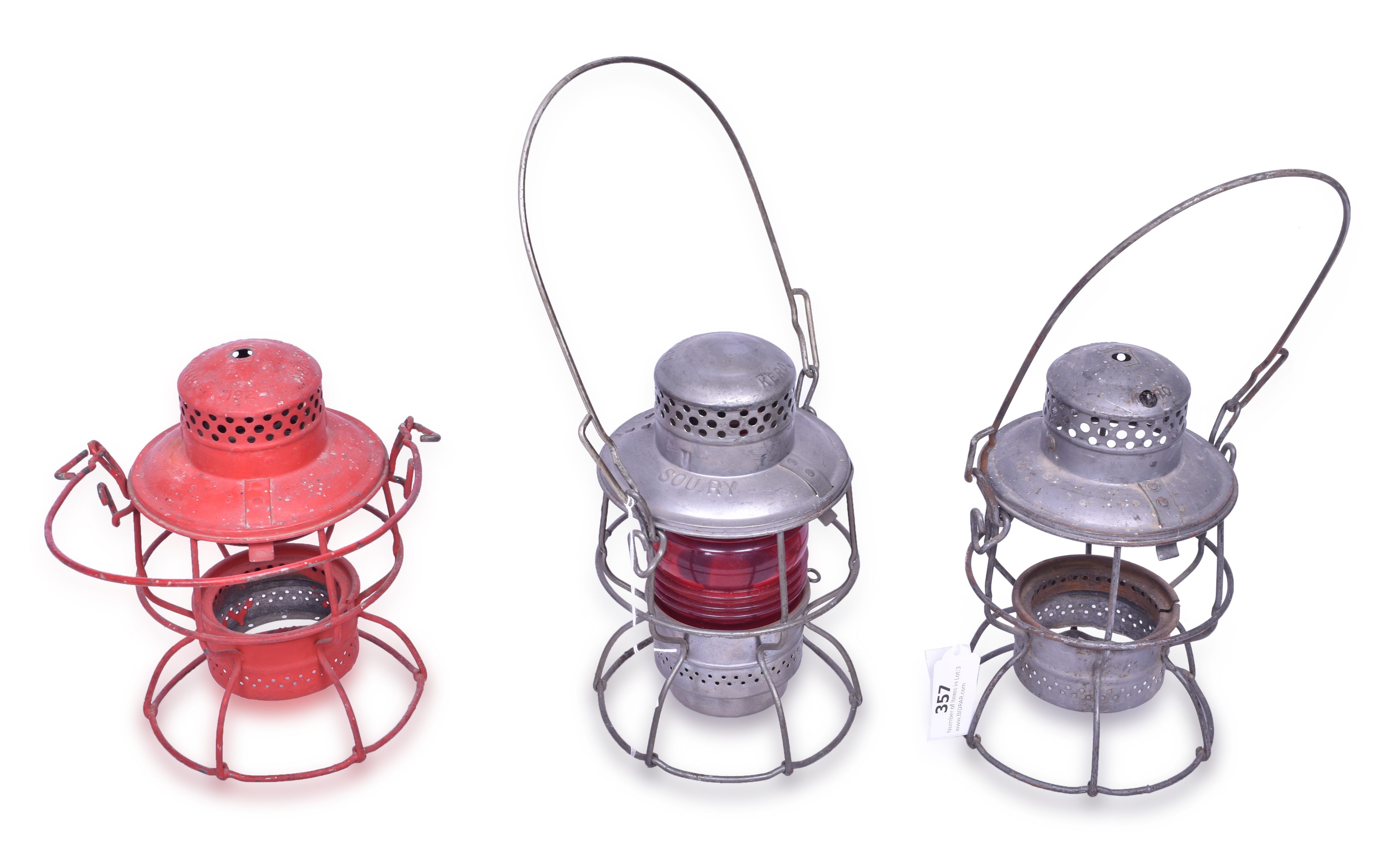 357 - Adlake Kero Southern Railway Lantern Plus Two Parts Lanterns thumbnail