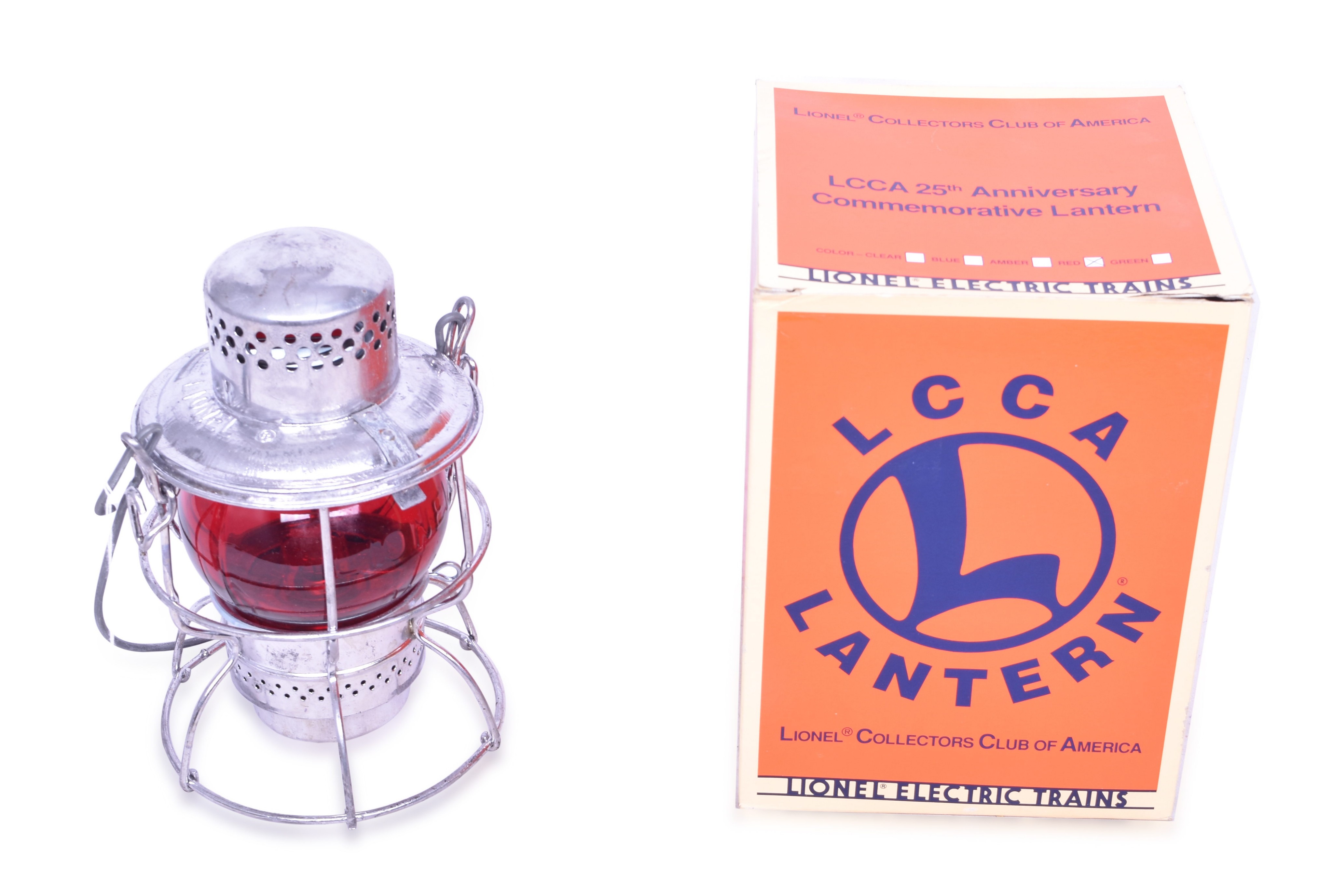 359 - Lionel Collectors Club of America 25th Anniversary - Adlake Short Red Globe Lantern thumbnail
