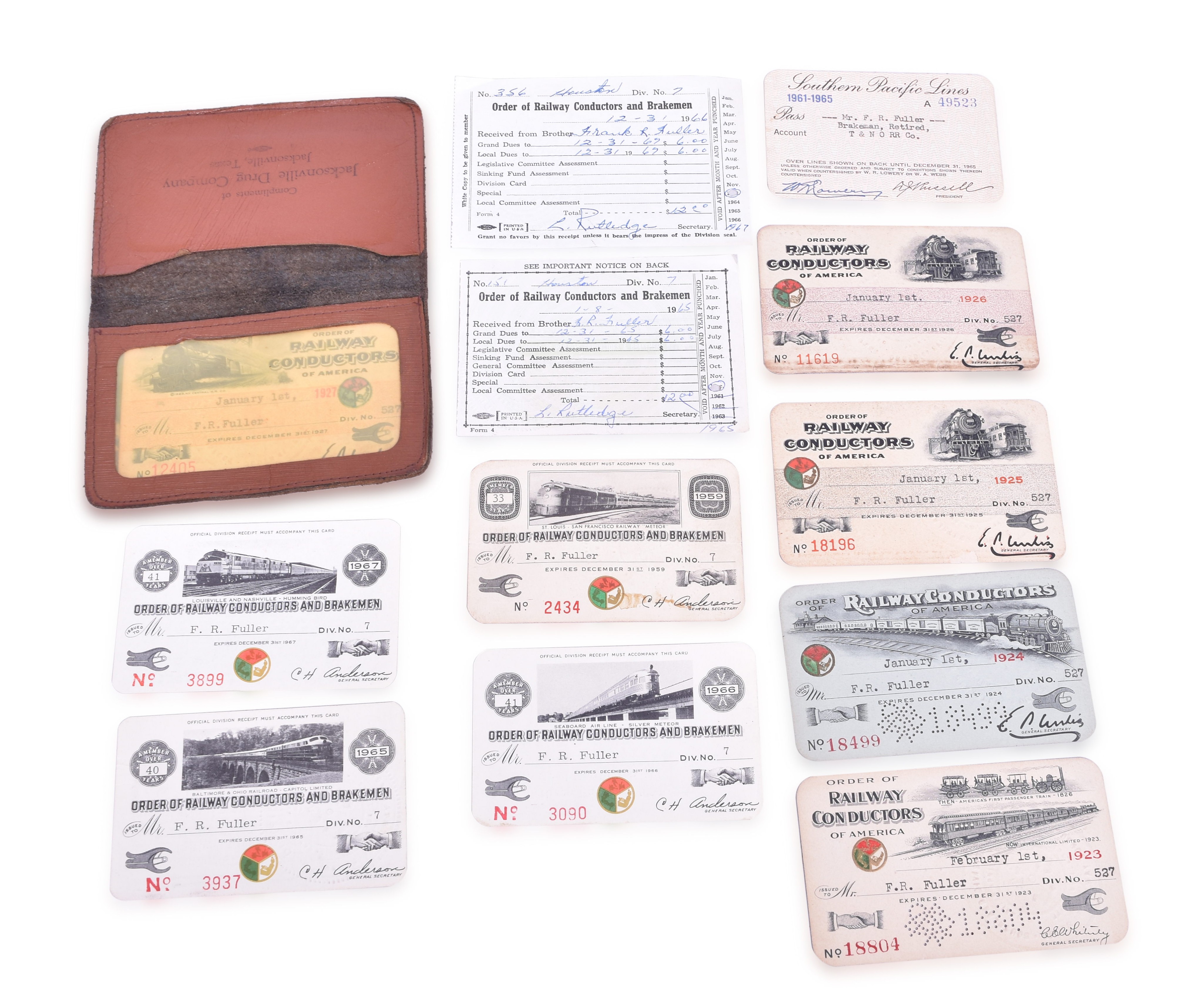 363 - Order of Railway Conductors and Brakeman Membership Card Collection and Partial Watch Fob thumbnail