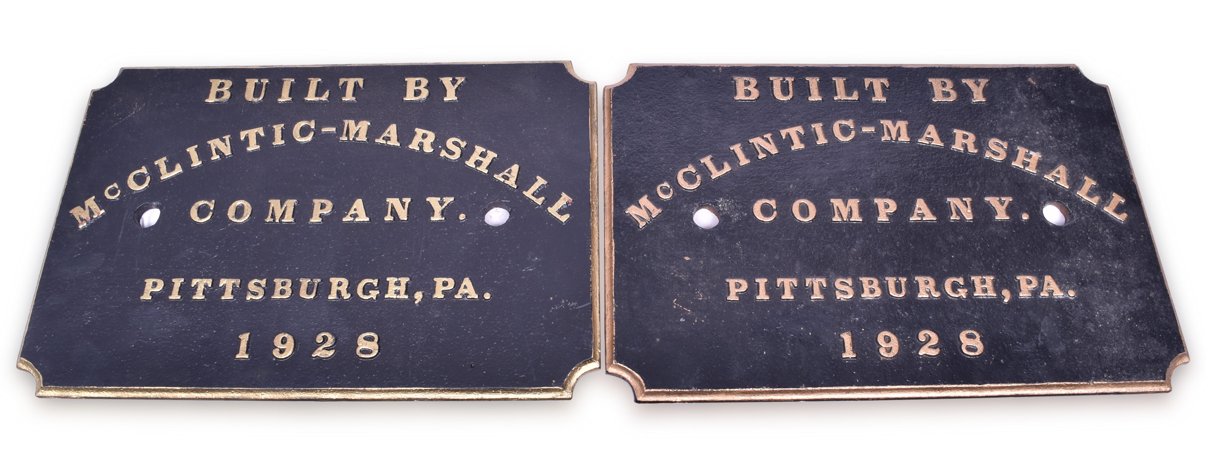 368 - Pair of Restored 1928 McClintic-Marshall Company Bridge Builder Plates thumbnail