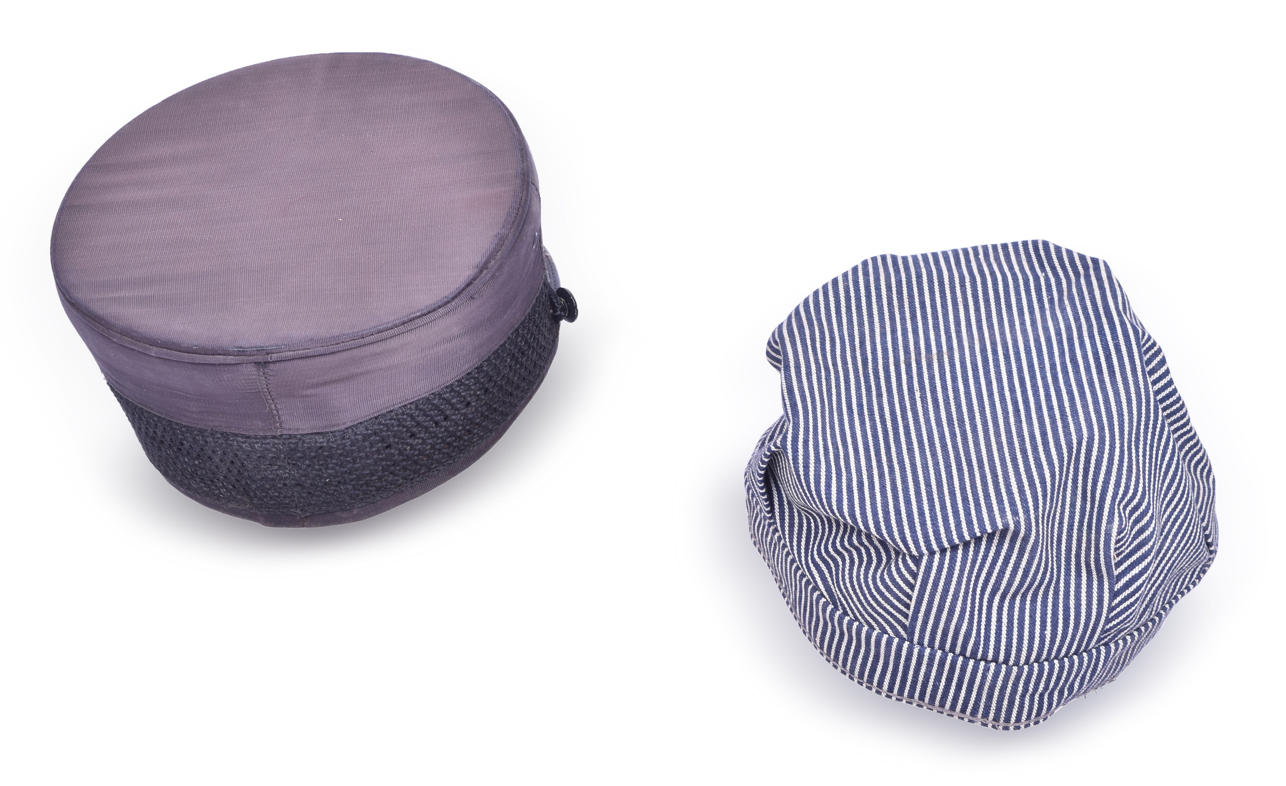 371 - Pettibone Railroad Conductors Cap and Lee Denim Striped Engineers Hat thumbnail