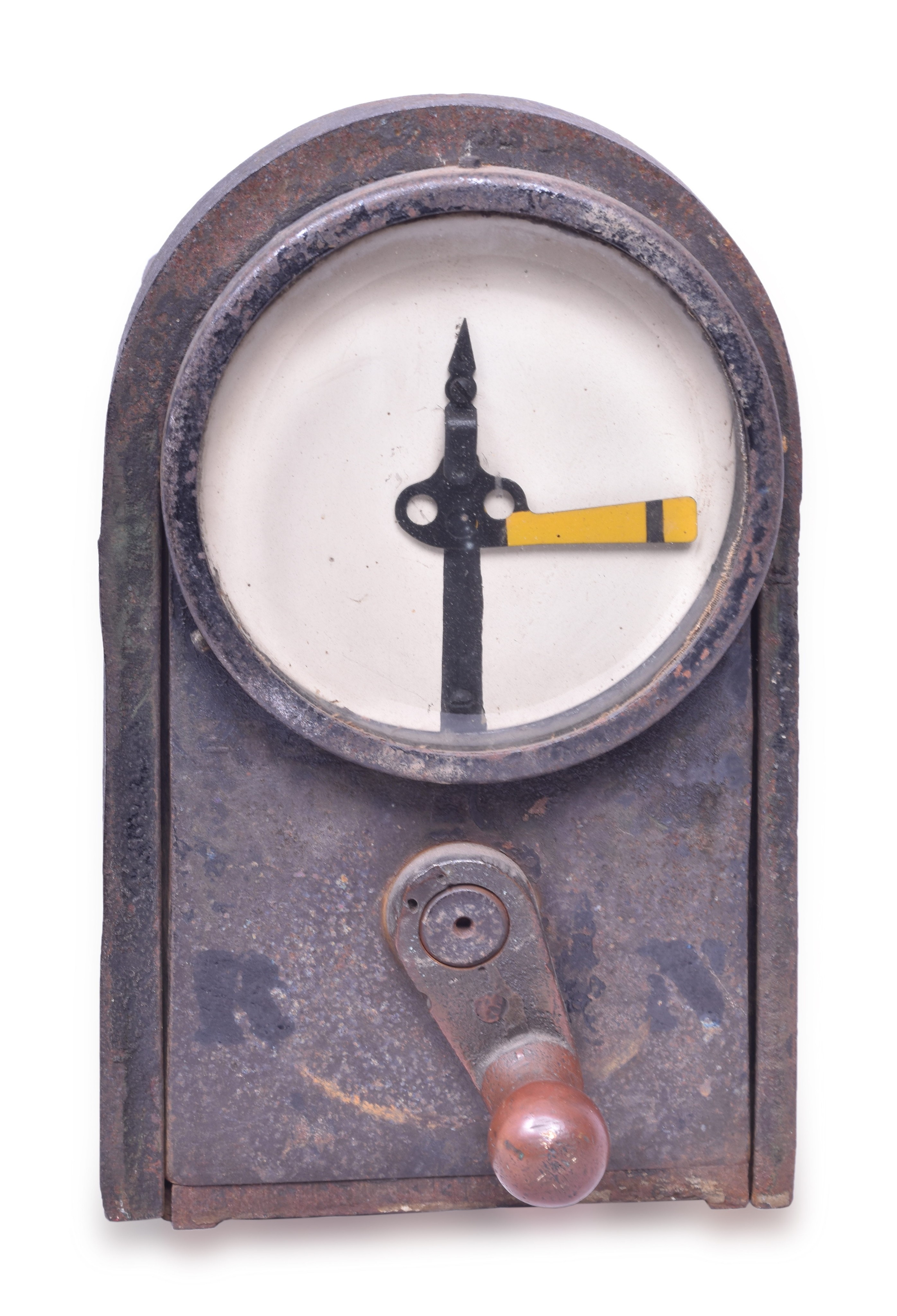 386 - Union Switch & Signal Tower Signal Lever w/ Semaphore Indicator. thumbnail