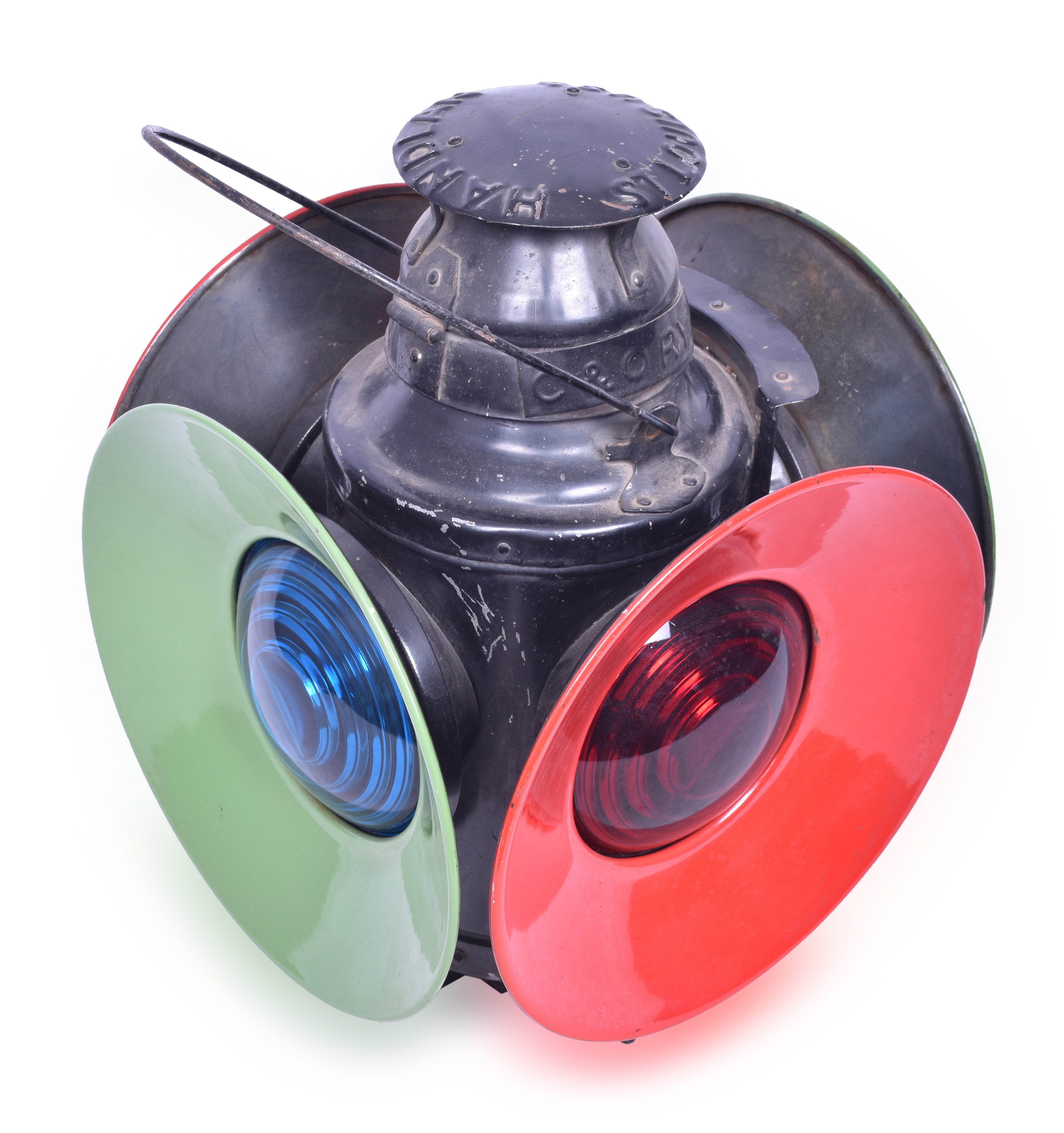 416 - Handlan Chesapeake and Ohio Railroad Switch Lamp w/ Day Targets thumbnail