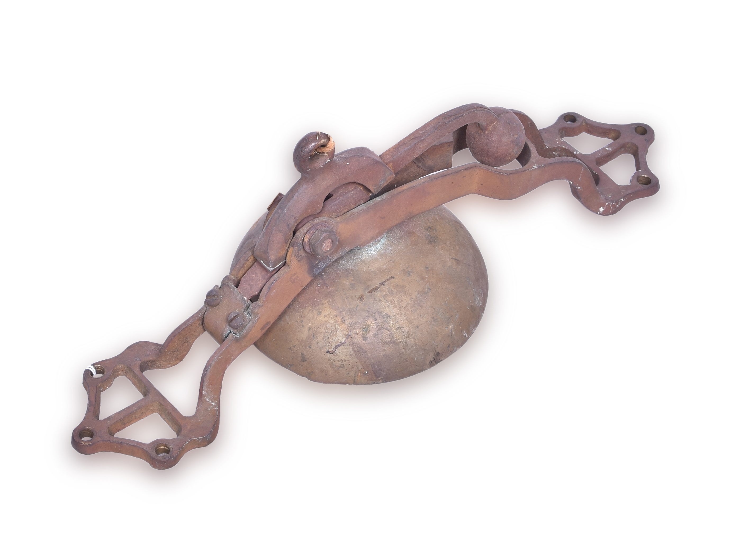 425 - Steel Trolley Bell with Cast Brass Wall Mount thumbnail