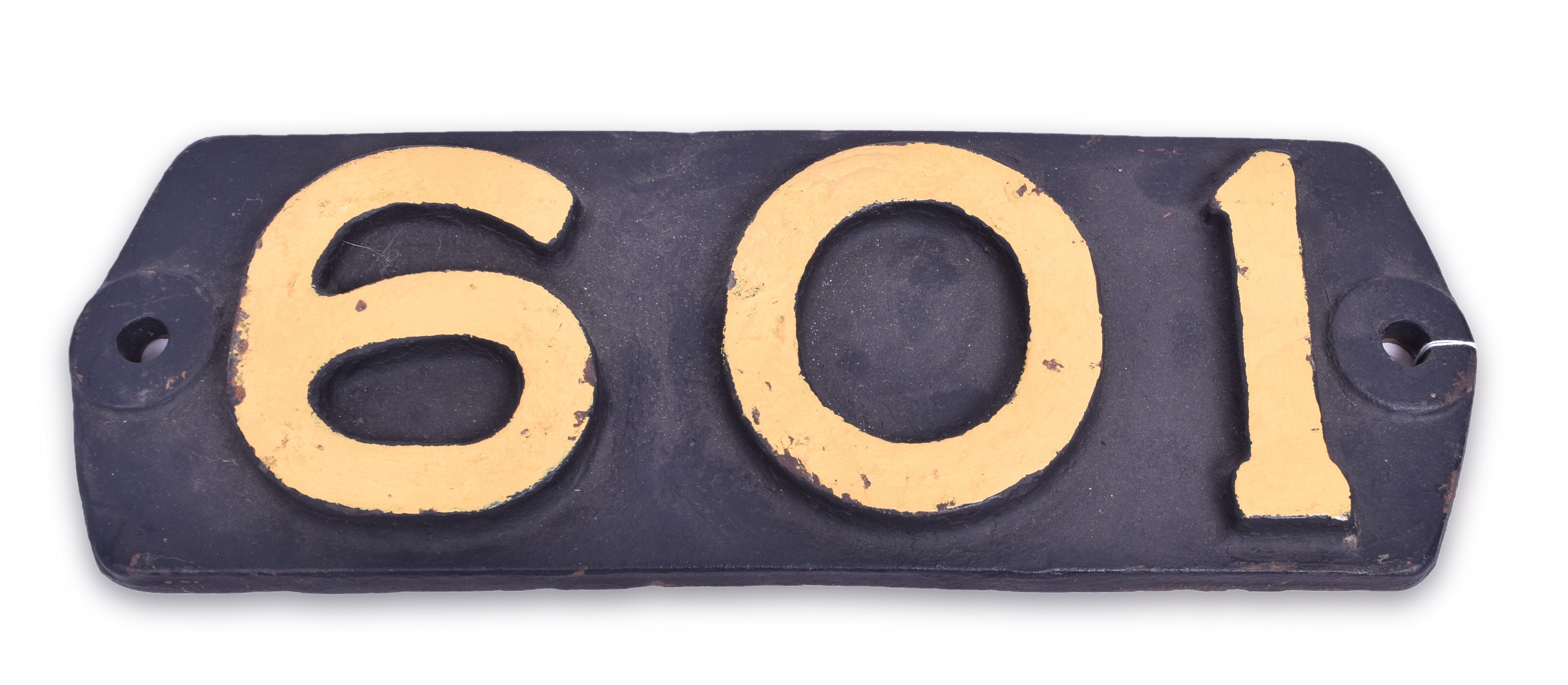 430 - Railroad Cast Iron Number Plate #601 thumbnail