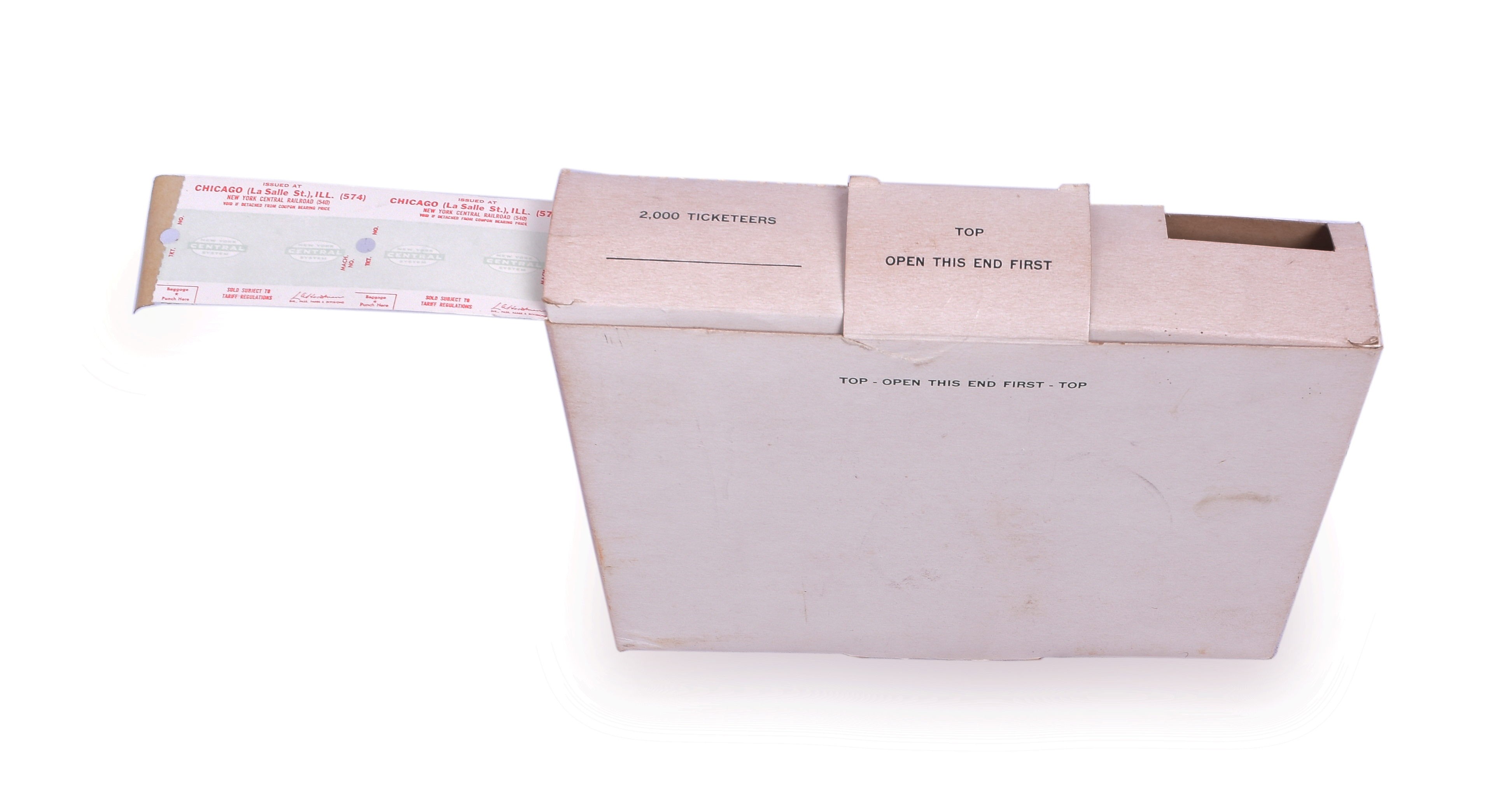 452 - Box of New York Central Tickets from LaSalle Street Station in Chicago Illinois thumbnail