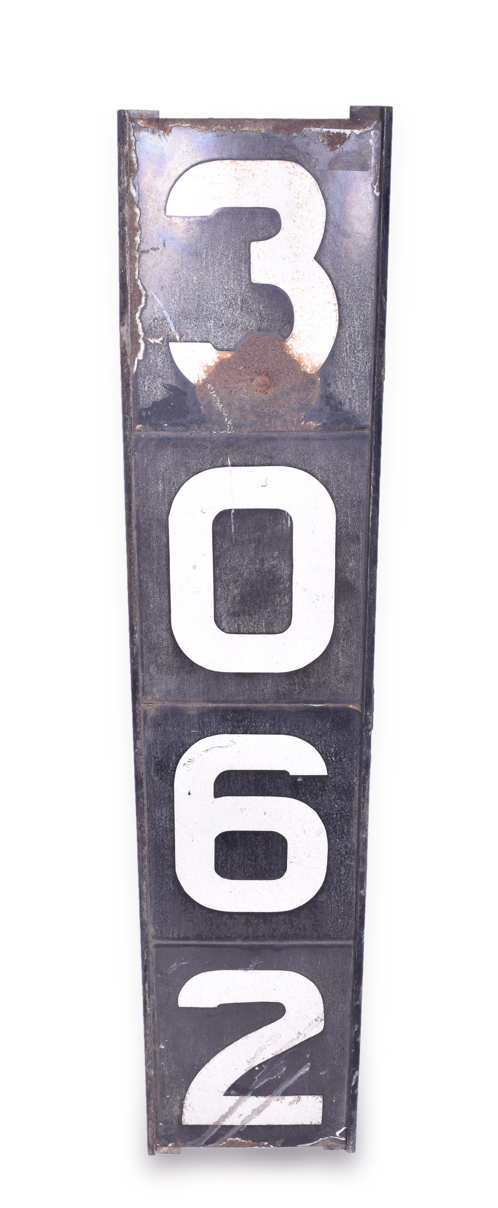 466 - Railroad Signal Number Plate with Porcelain Numbers and Bracket thumbnail