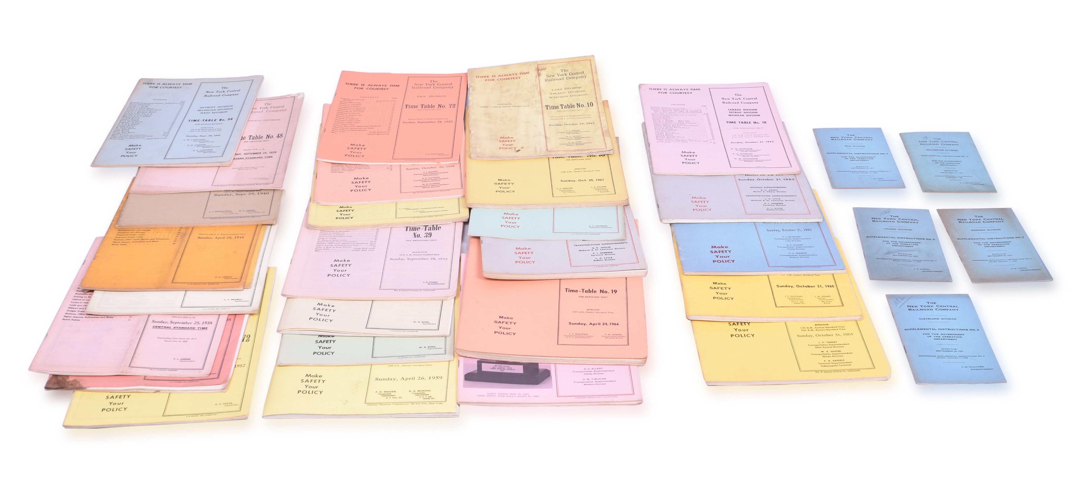 1031 - 28 New York Central Railroad Employee Timetables and 1937 Supplemental Instructions thumbnail