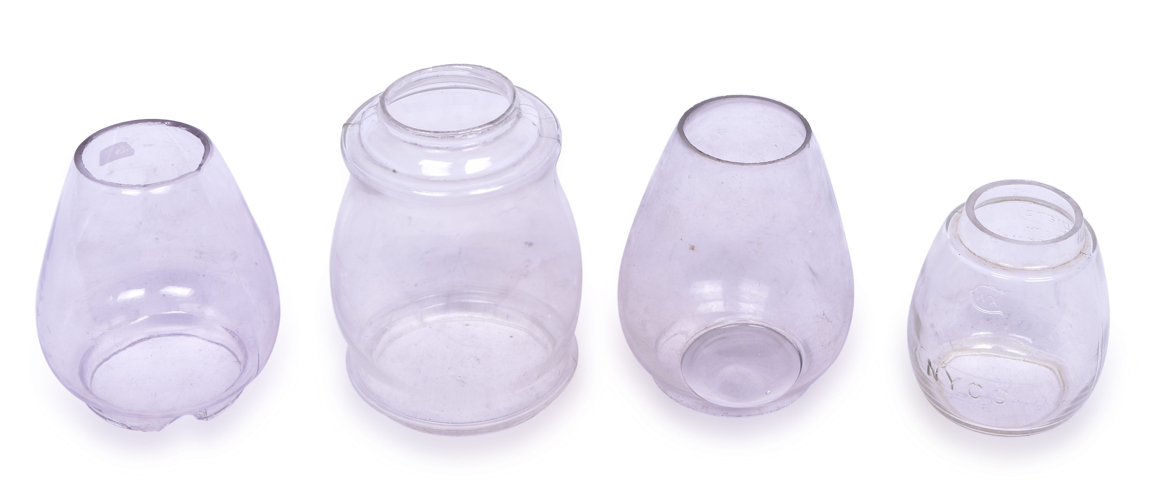 1042 - Four Clear Lantern Globes - Bullseye, New York Central, etc. thumbnail