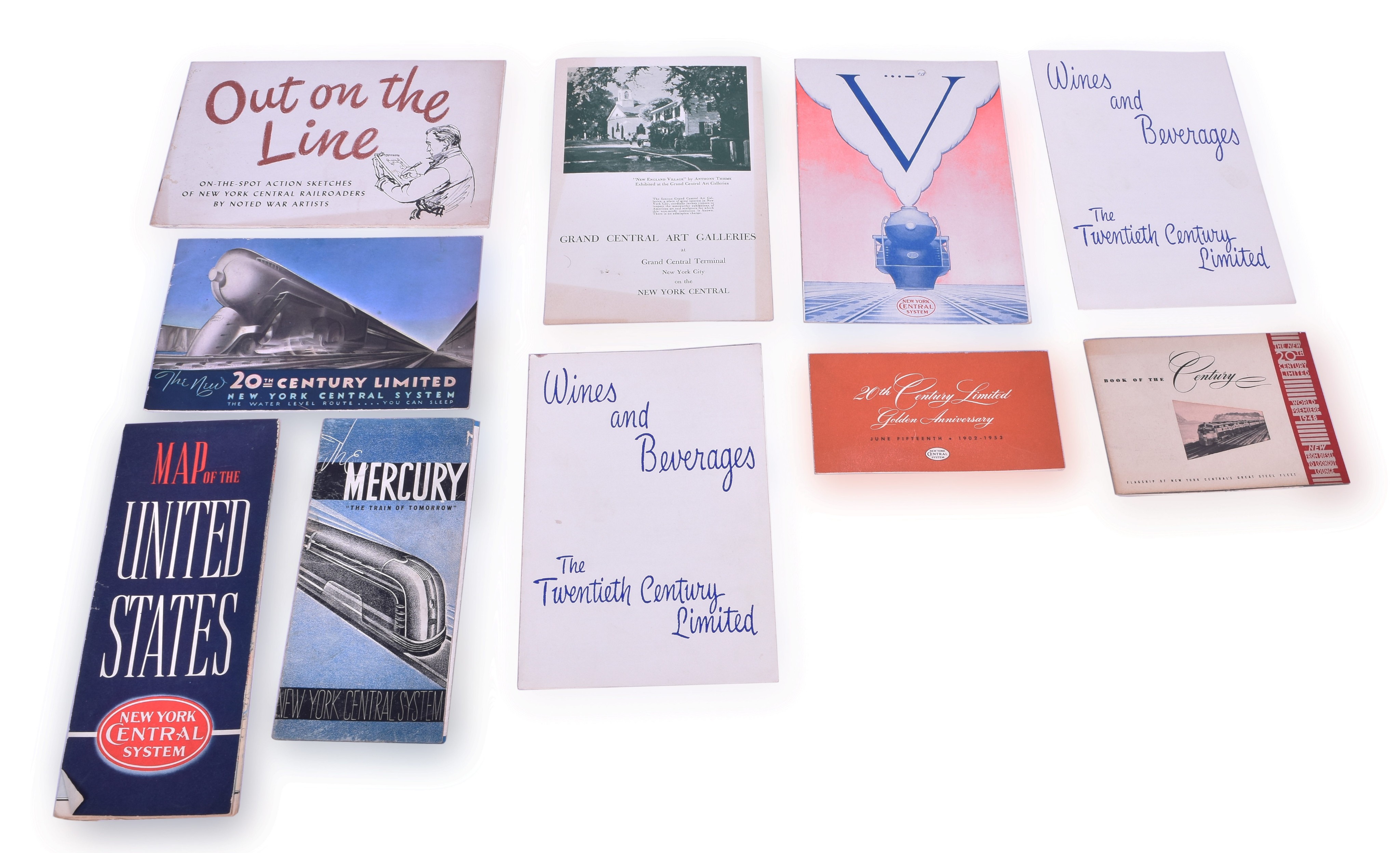 1051 - New York Central Railroad 20th Century Limited, Mercury, Commodore Vanderbilt, Promotional Items and Menus thumbnail