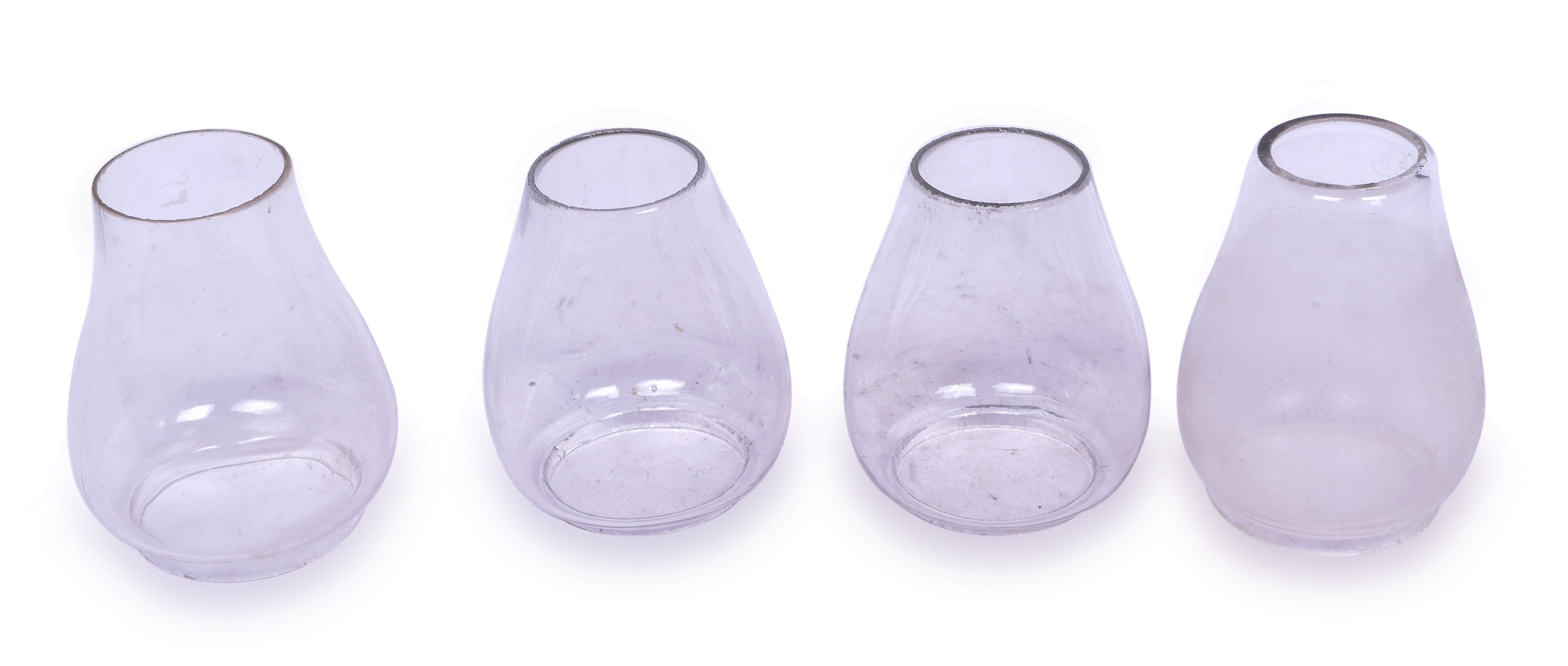 1052 - Four Clear Lantern Globes - 5 1/2