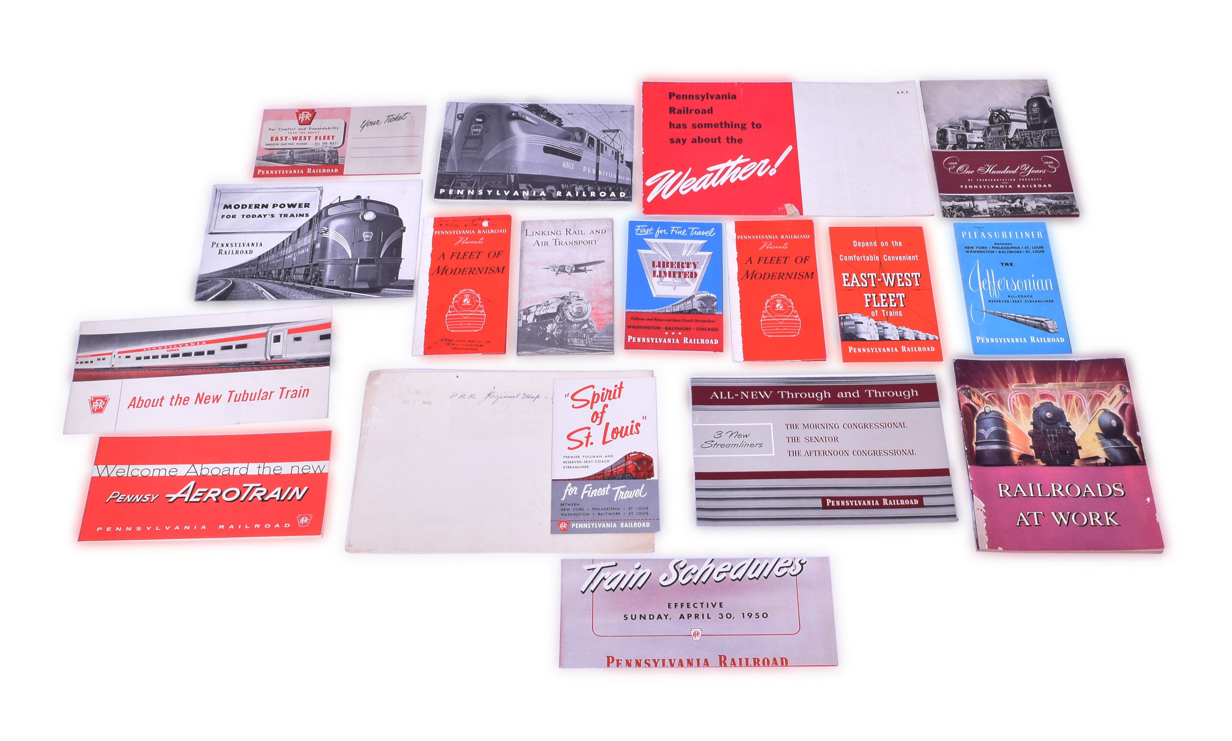 1055 - Group of Pennsylvania Railroad Named Passenger Train, Motive Power, and Advertising Materials thumbnail