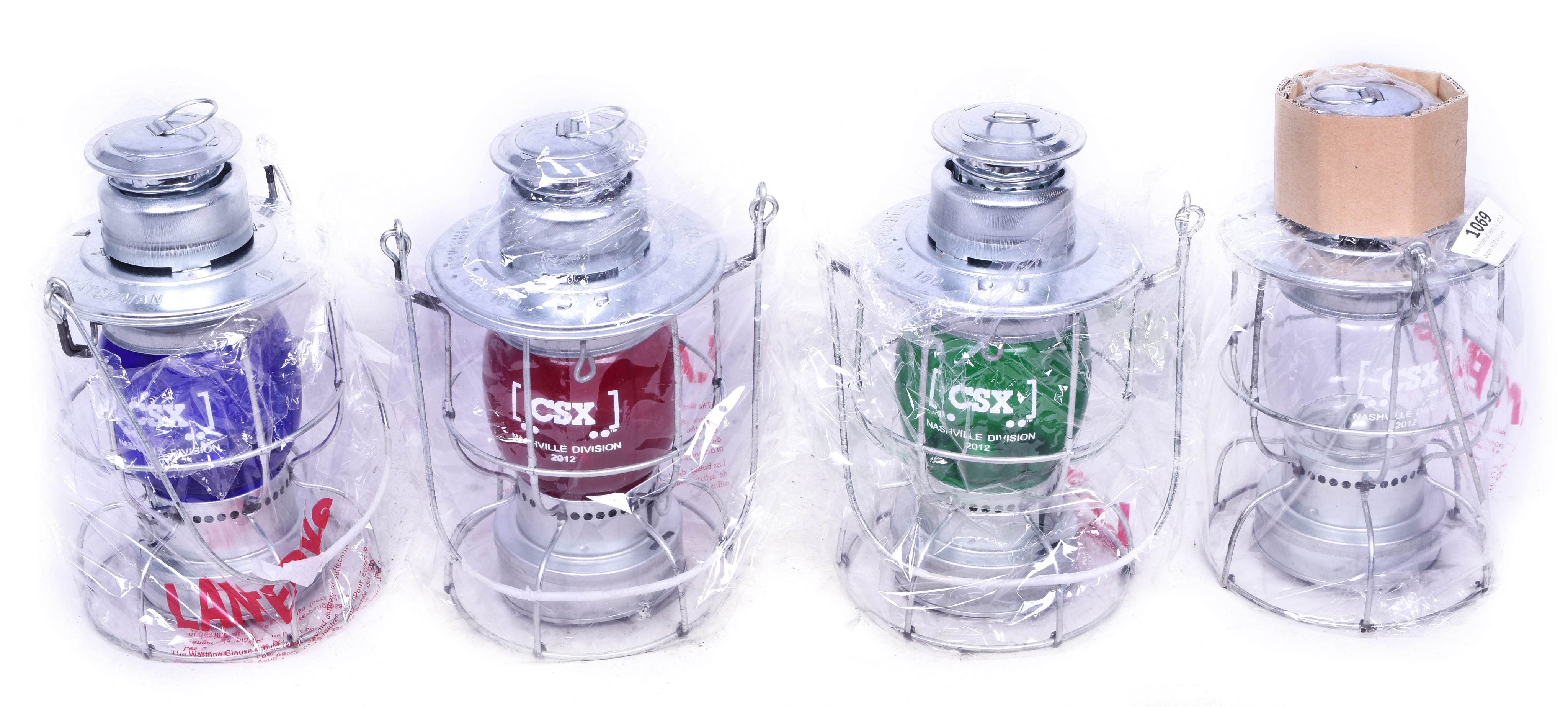 1069 - Group of four W.T. Kirkman CSX Safety Lanterns - Nashville Division thumbnail