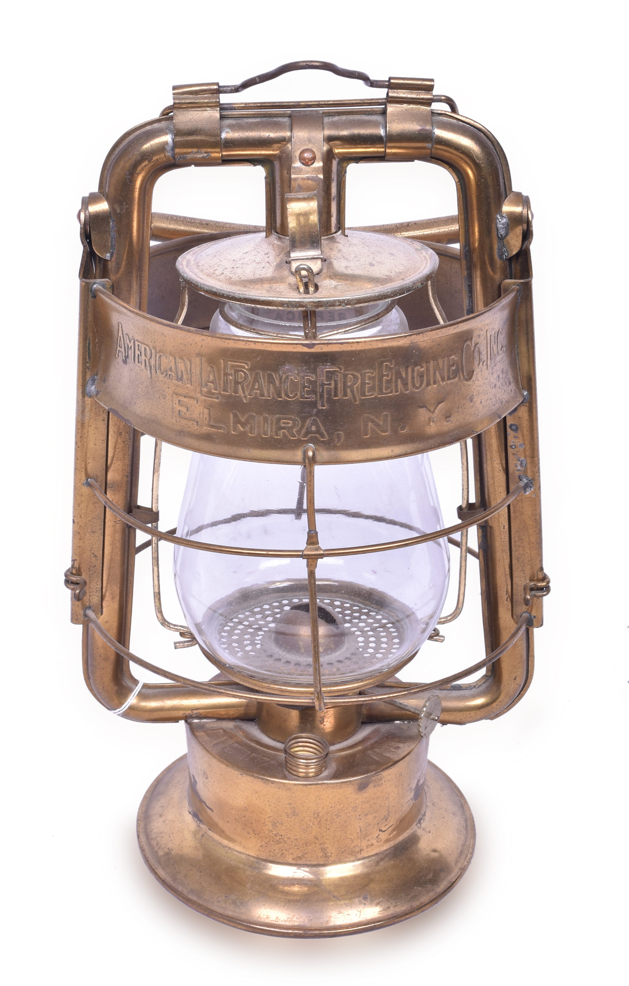 1074 - Brass Dietz Replica King - American LaFrance Fire Engine - Fire Department Lantern thumbnail