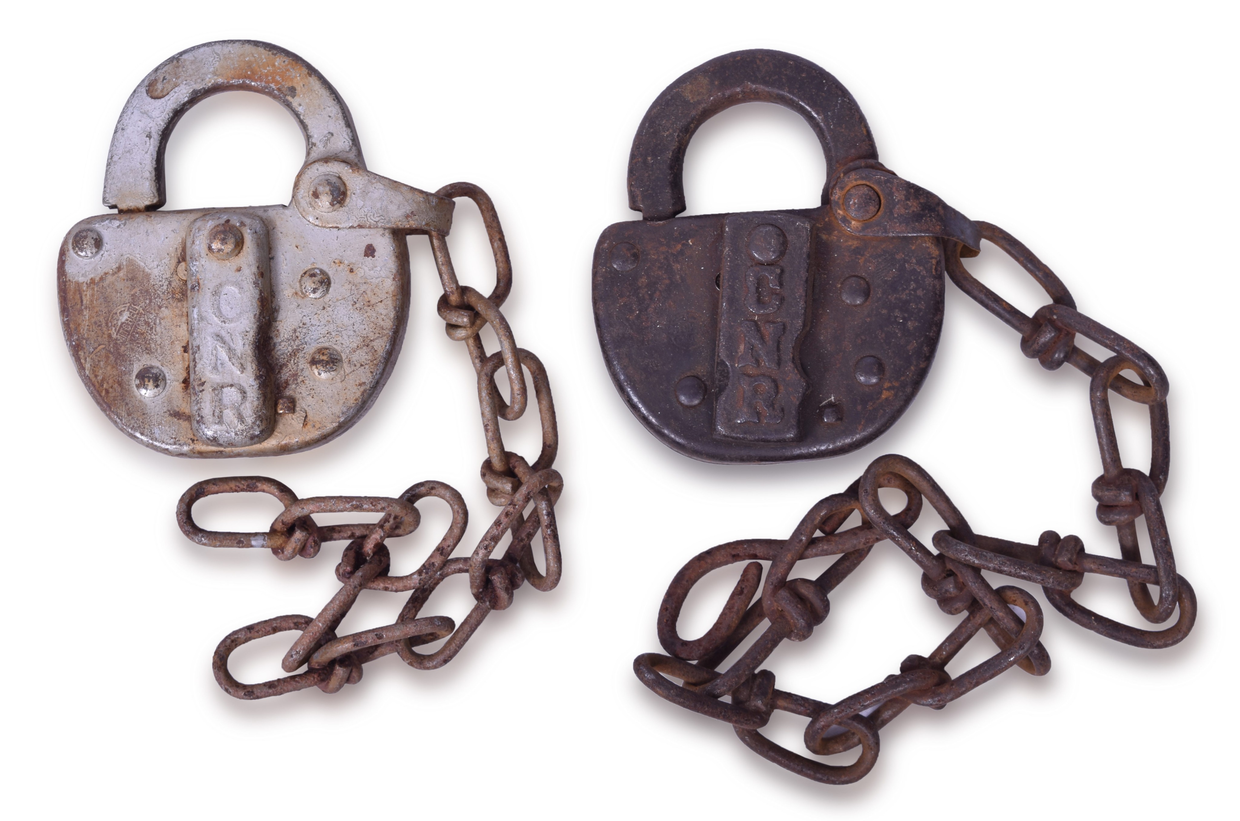 1099 - Pair of Mitchell Canadian National Railroad Steel Locks thumbnail