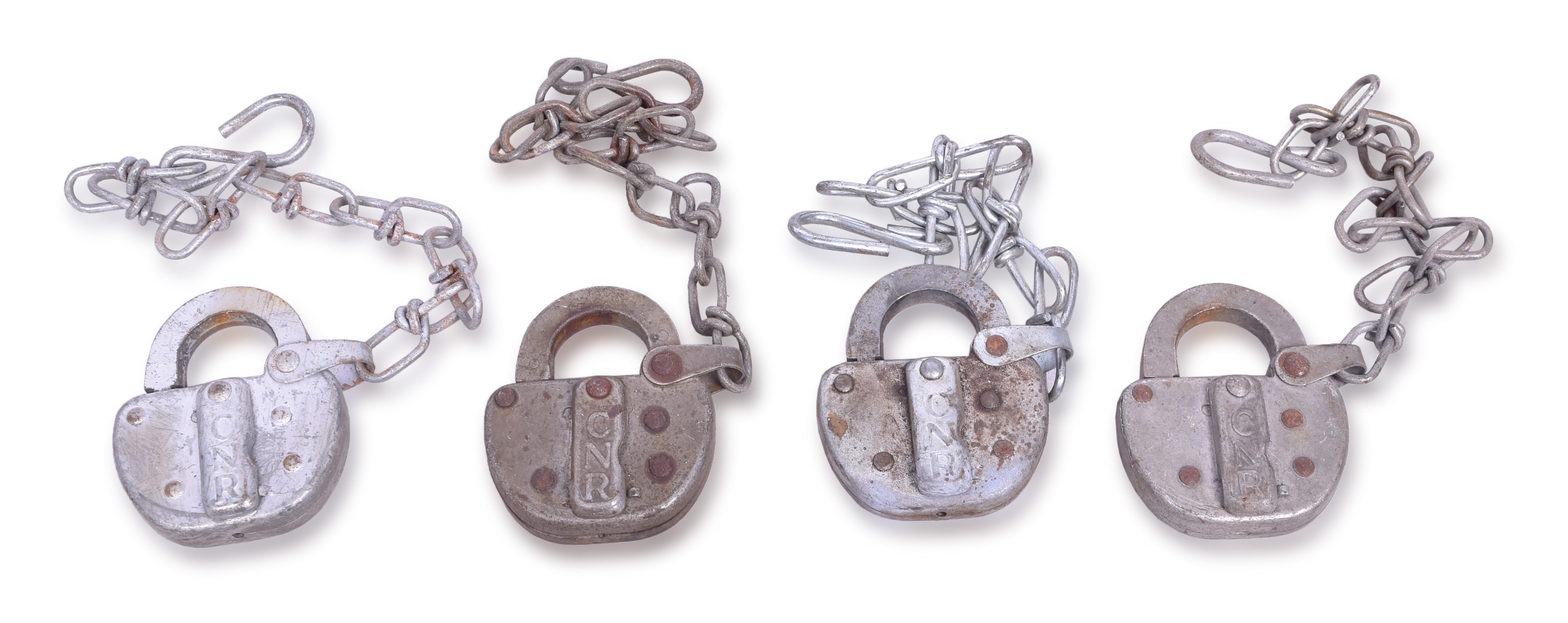 1103 - Four Canadian National Railroad Steel Locks thumbnail
