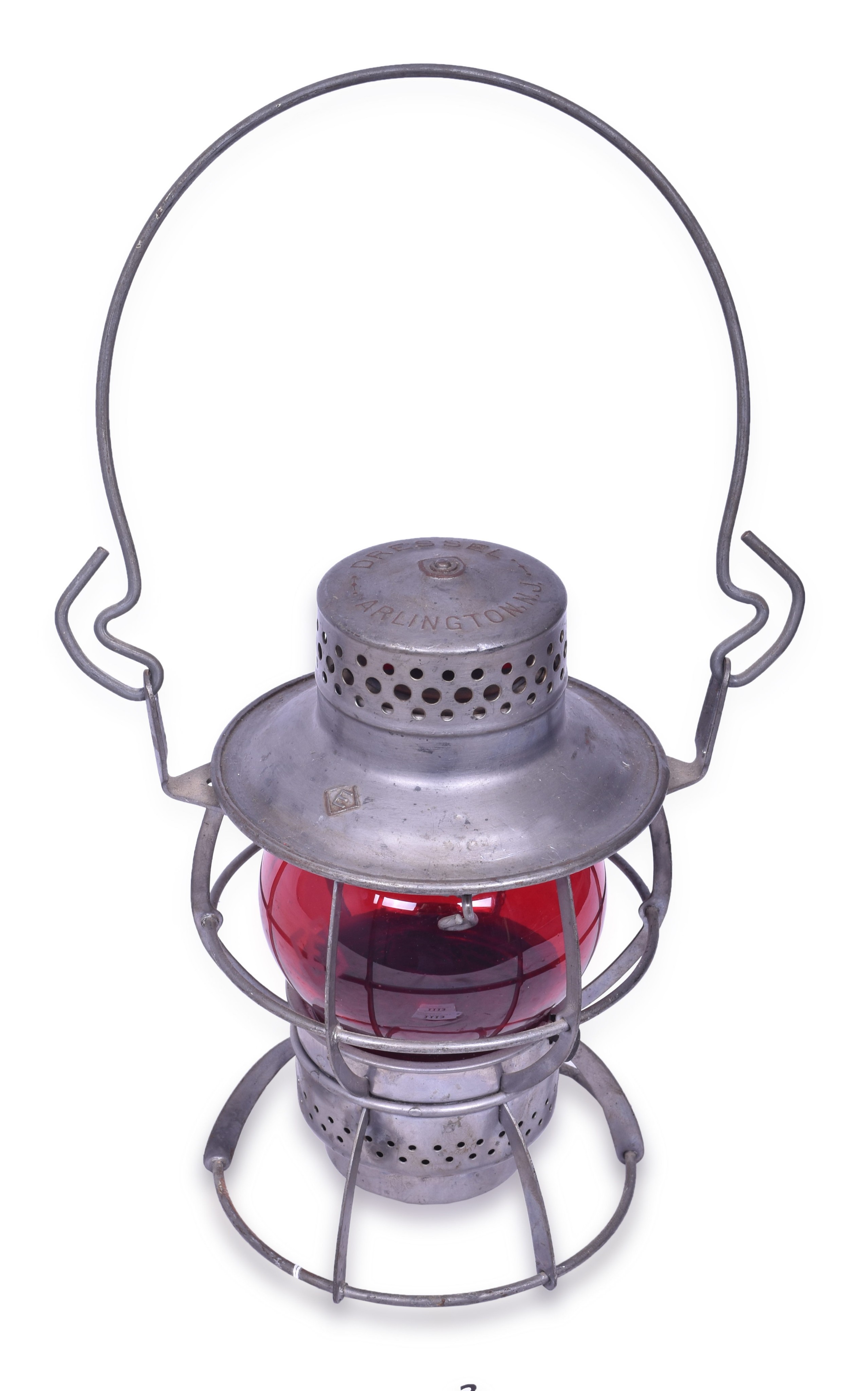 1113 - Dressel Erie Railroad Red Globe Lantern - Unfired thumbnail
