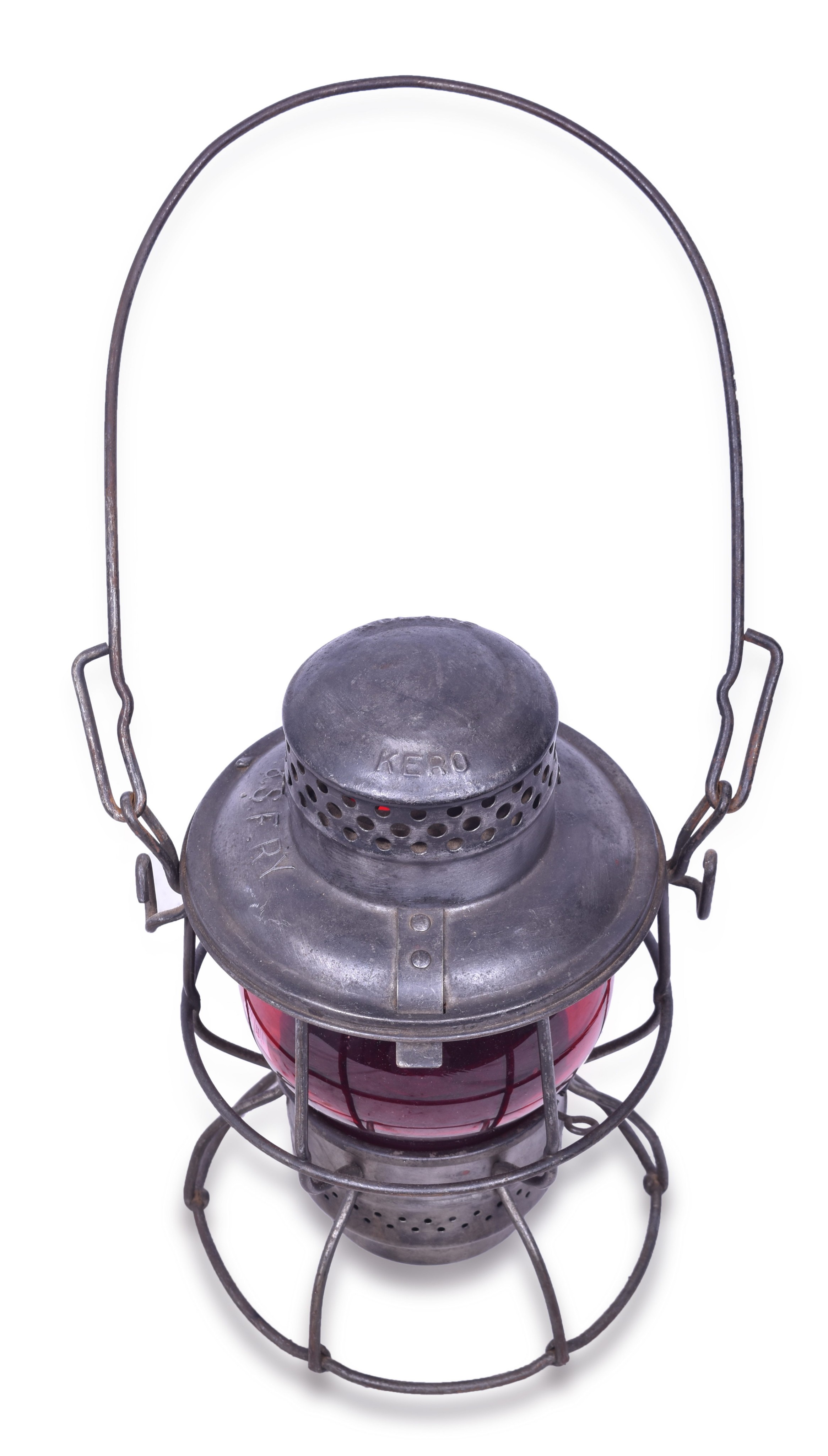 1125 - Adlake Kero Santa Fe Railroad Red Globe Lantern thumbnail