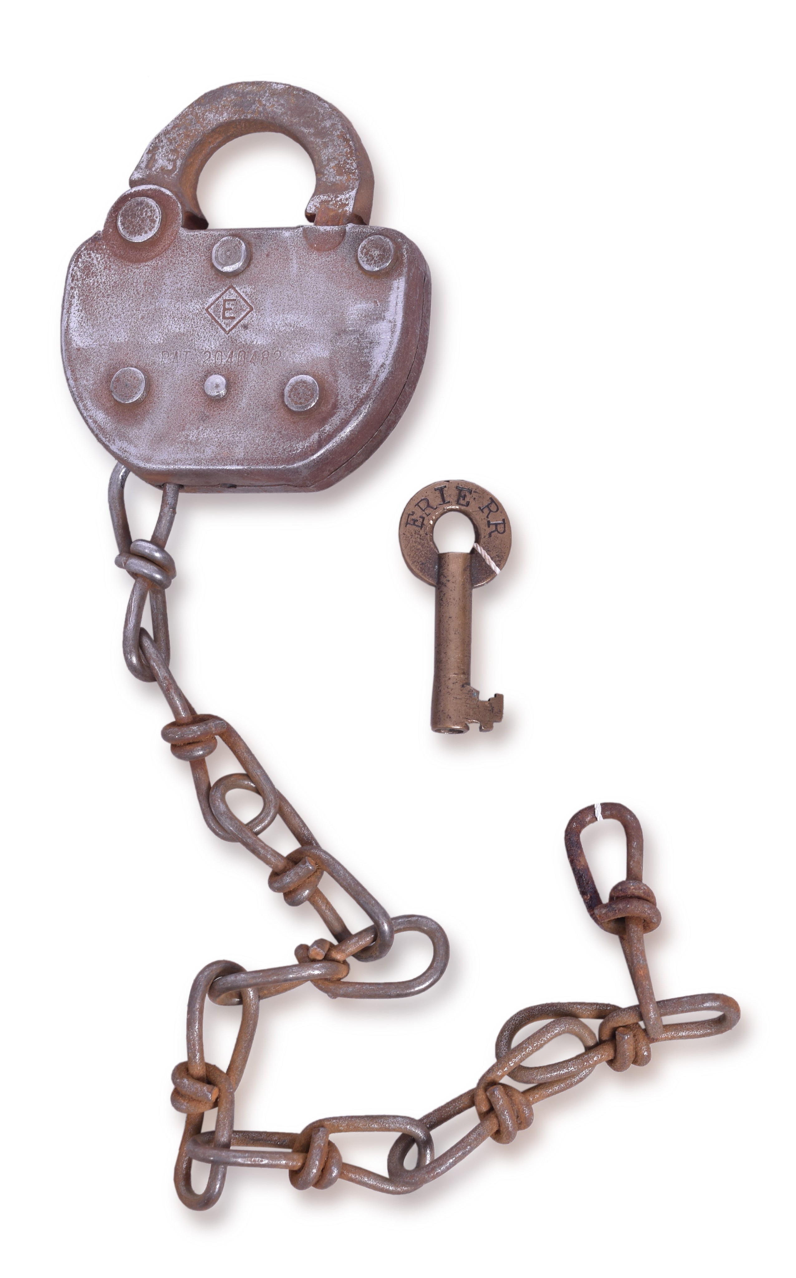 1127 - Adlake Erie Railroad Steel Lock with Slaymaker Serif Font Key thumbnail