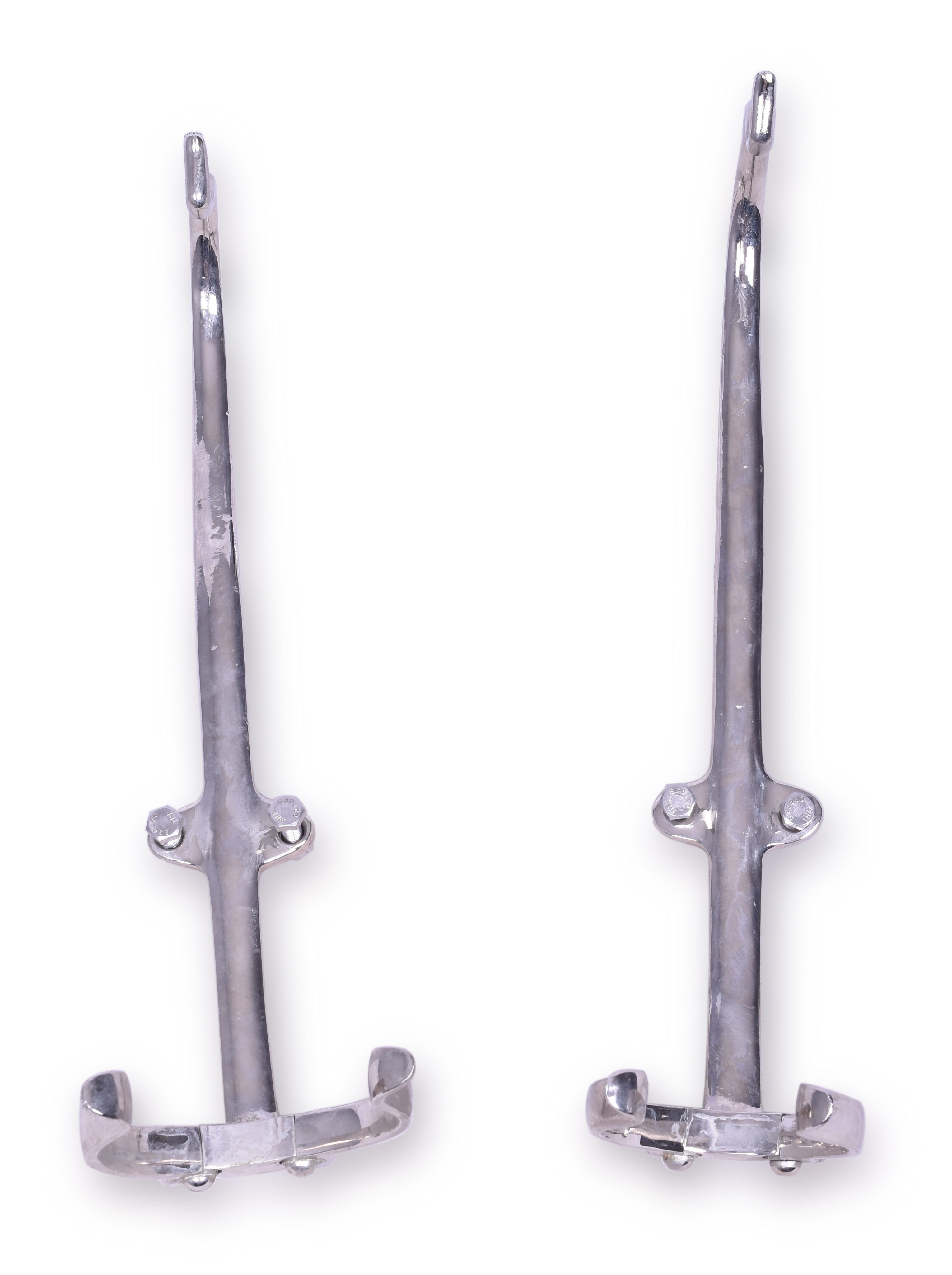 1140 - Pair of Polished Chrome Fire Lantern Brackets thumbnail