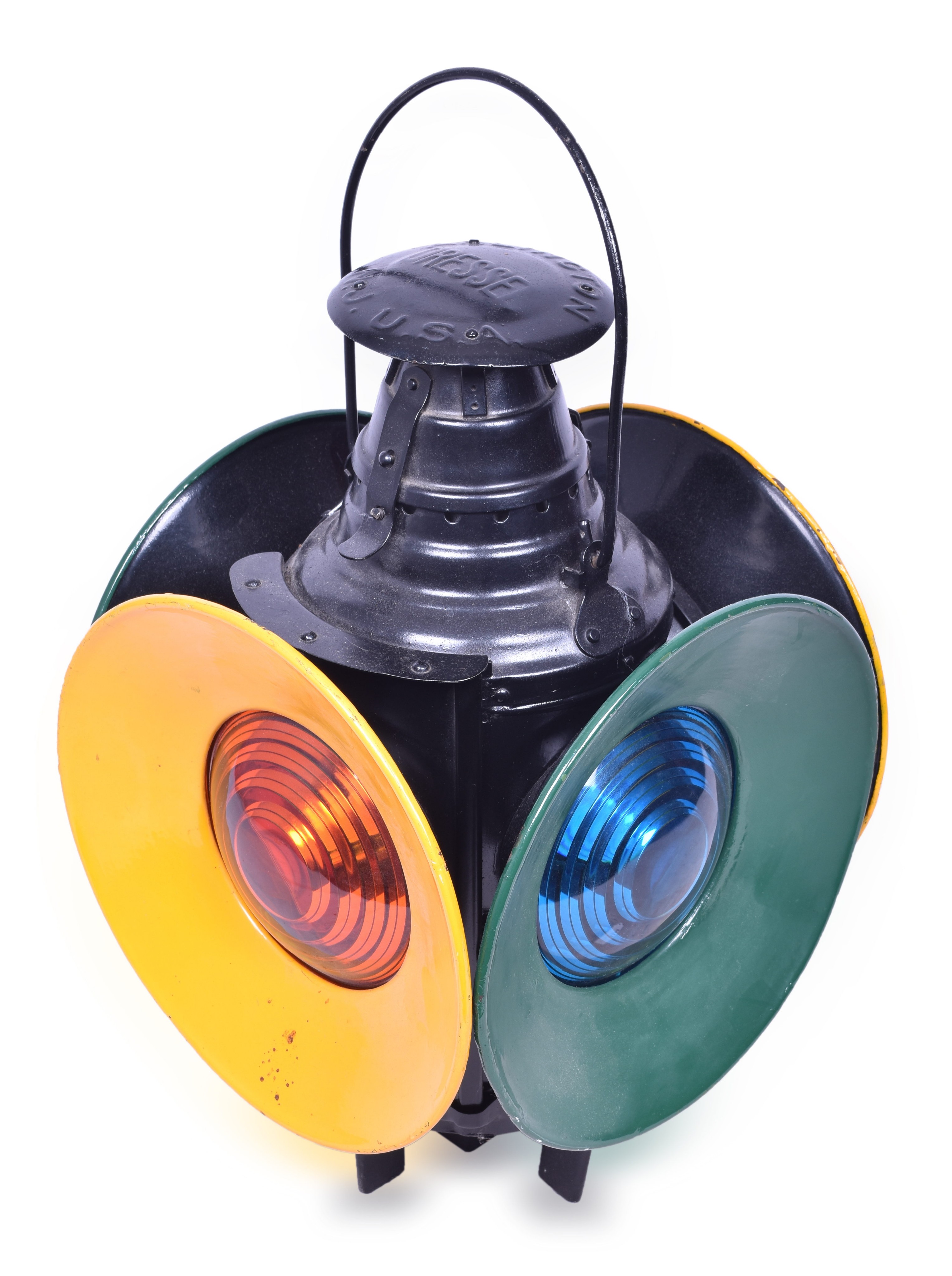 1165 - Dressel GM&O Railroad Restored Switch Lantern with Green / Yellow Day Targets thumbnail