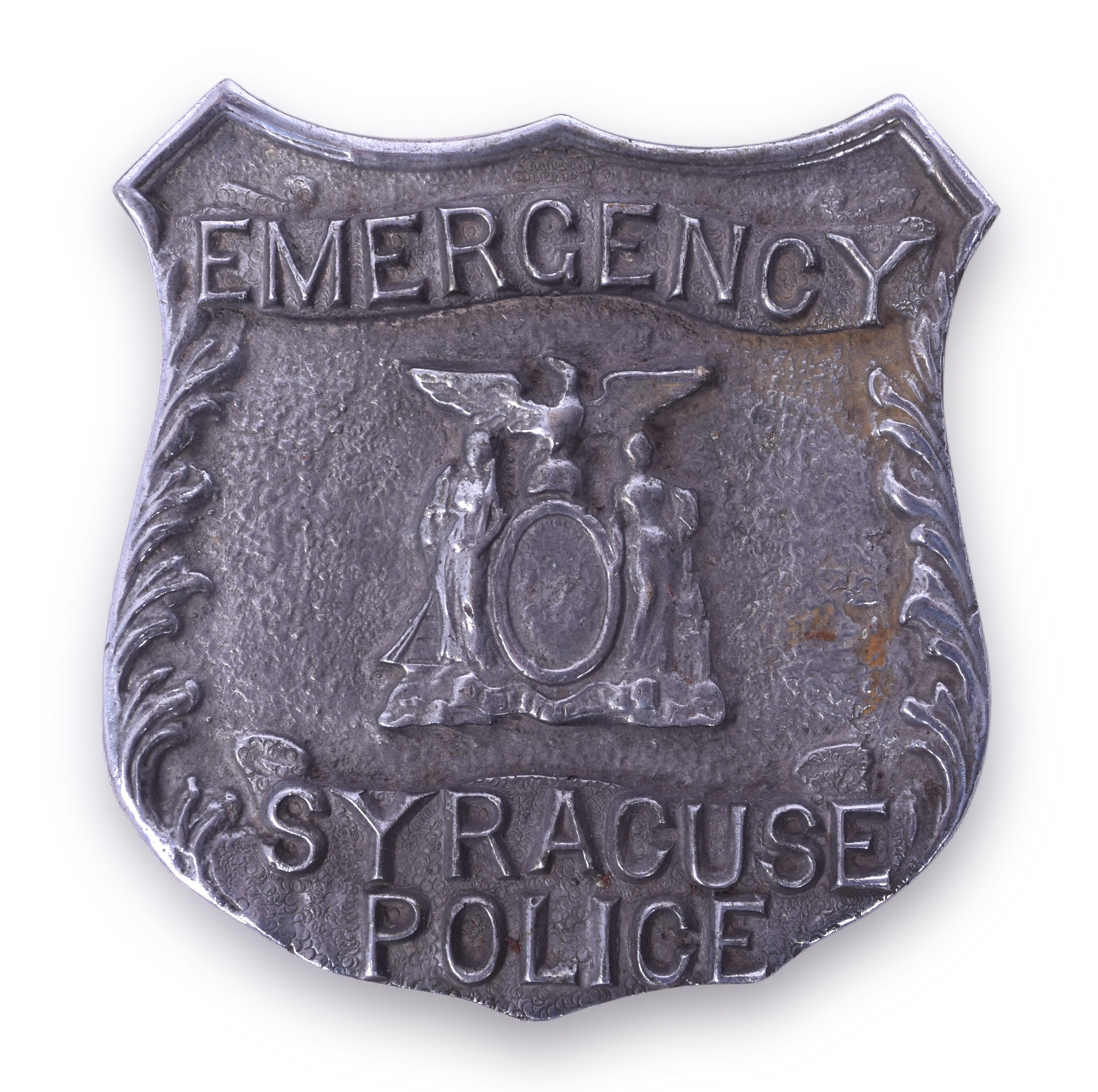1166 - Syracuse New York Police / Emergency Bolt on Shield thumbnail