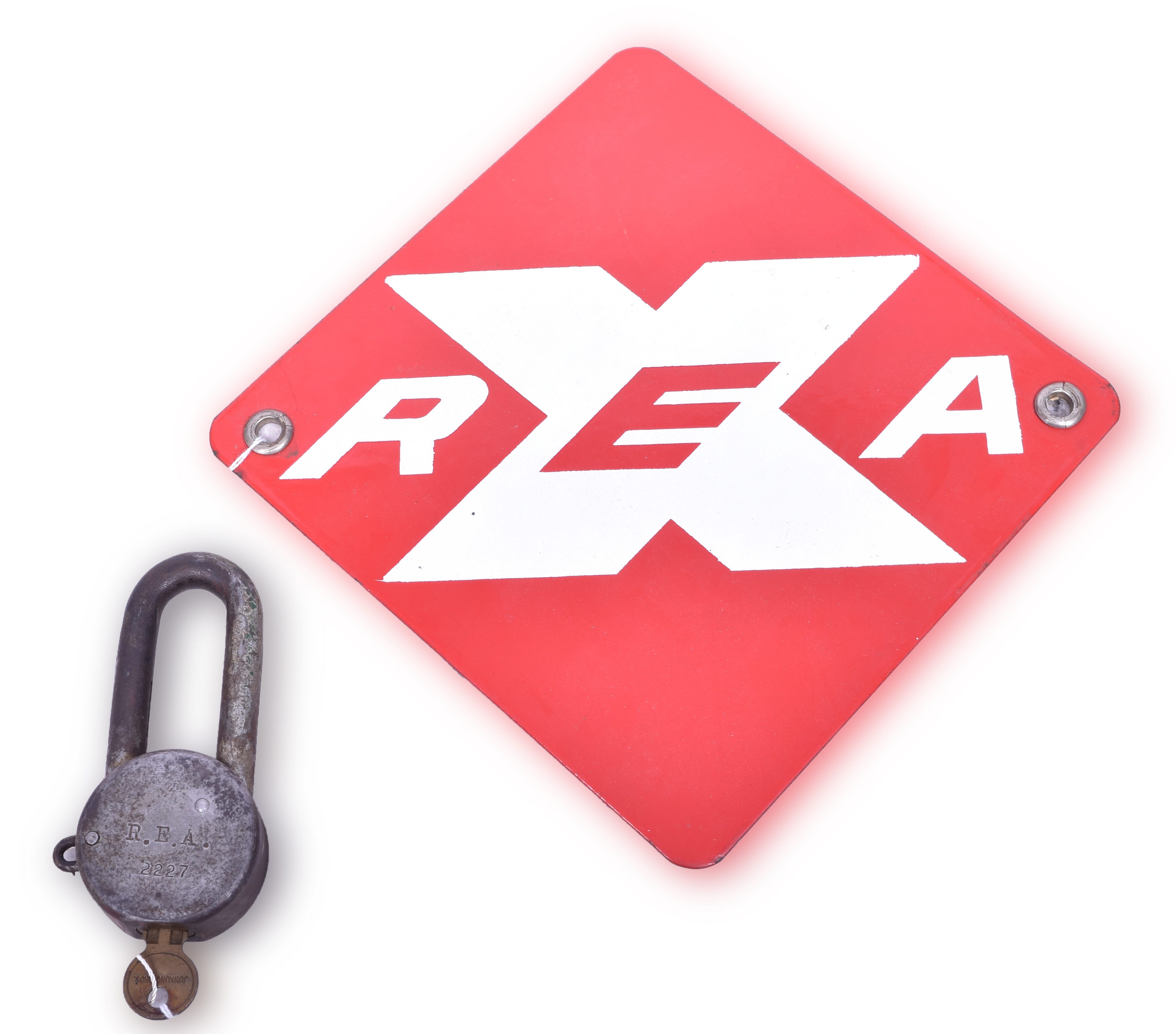 1173 - Railway Express Agency - REAX Porcelain Sign and American Lock thumbnail
