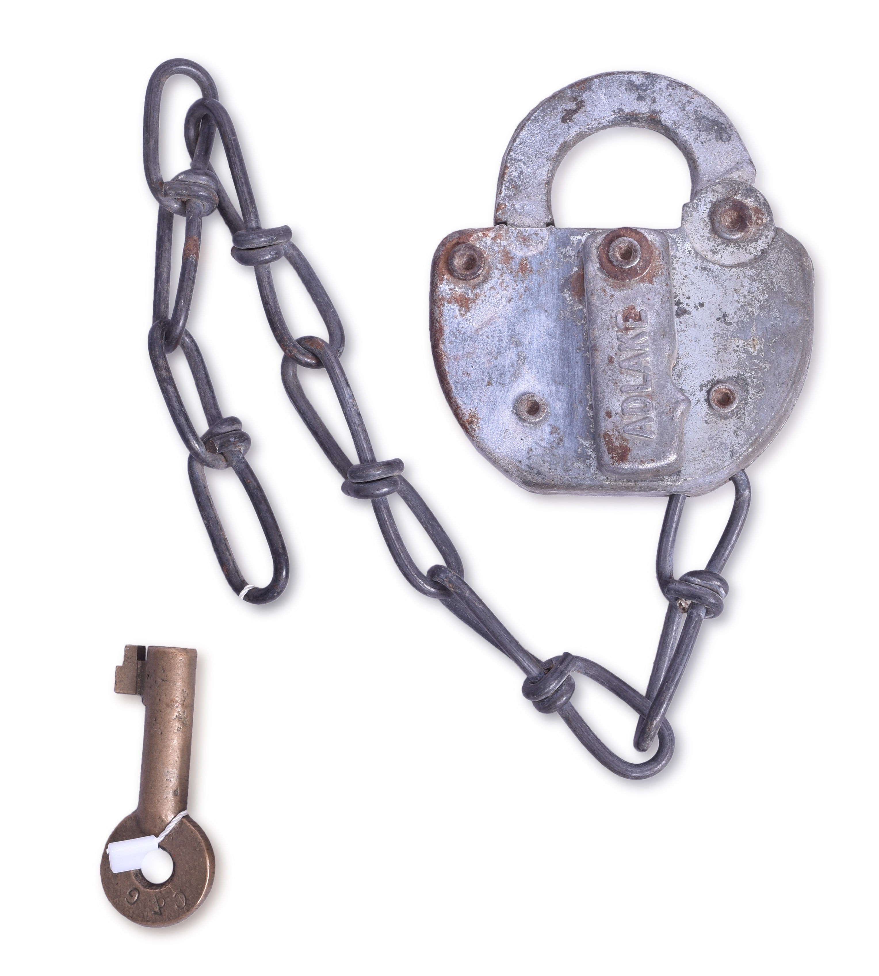 1193 - Columbus & Greenville Railroad Adlake Lock with Brass Key thumbnail