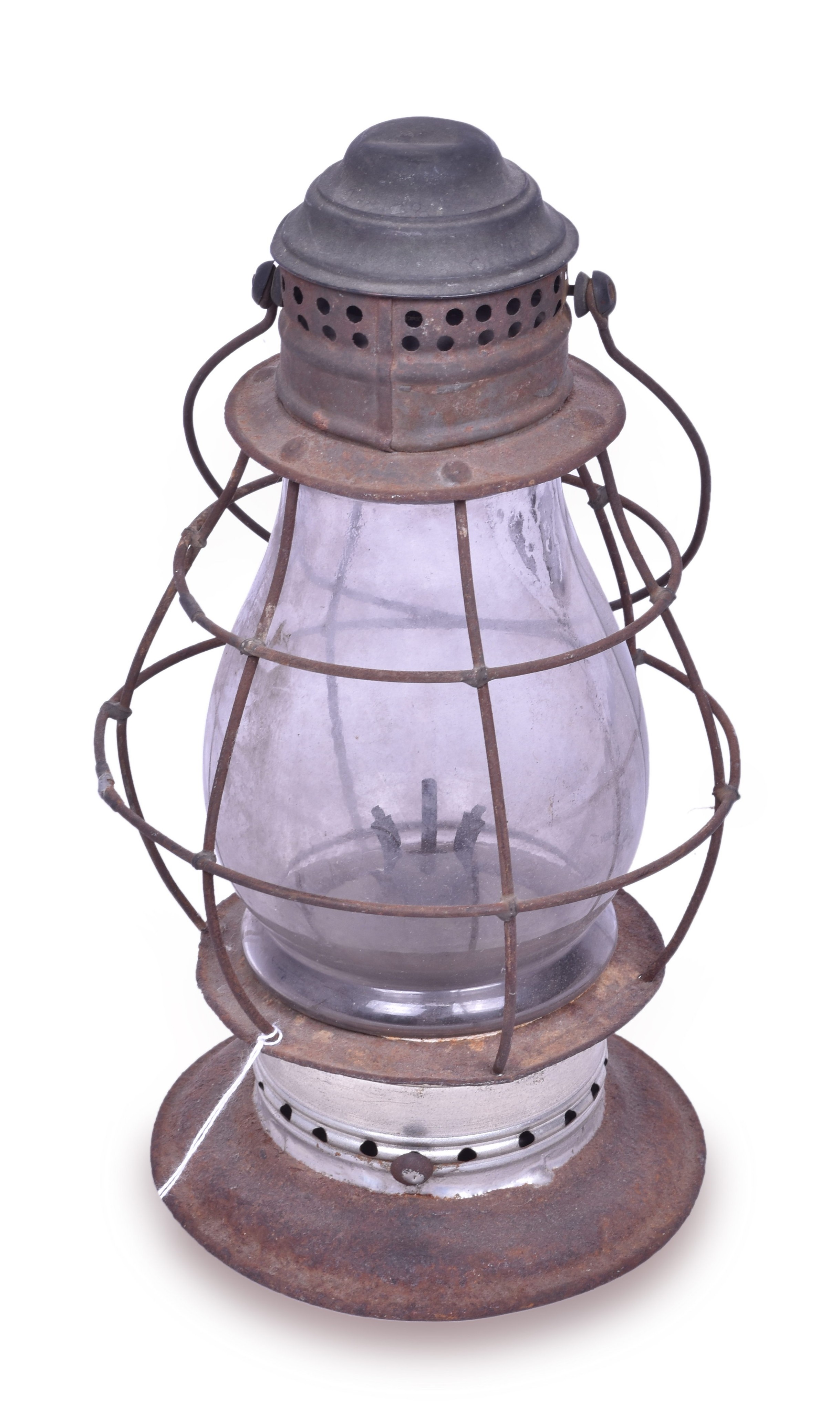 1213 - Unmarked Brass Top, Bell Bottom Lantern. thumbnail
