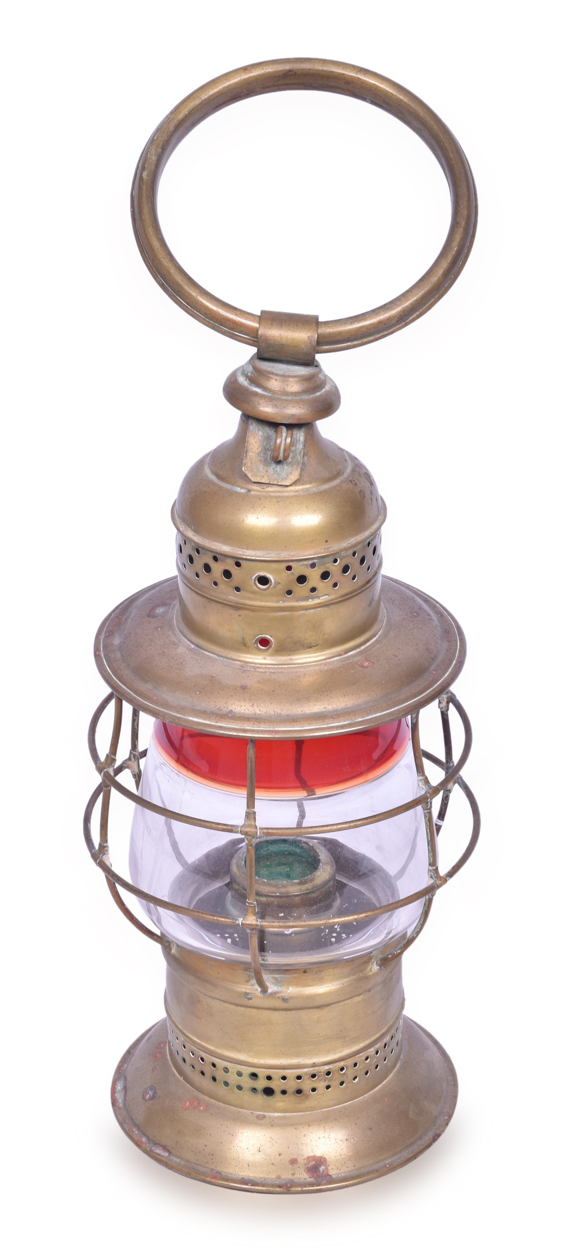 1219 - Brass Candle Powered Lantern with 1875 Patent Dates thumbnail