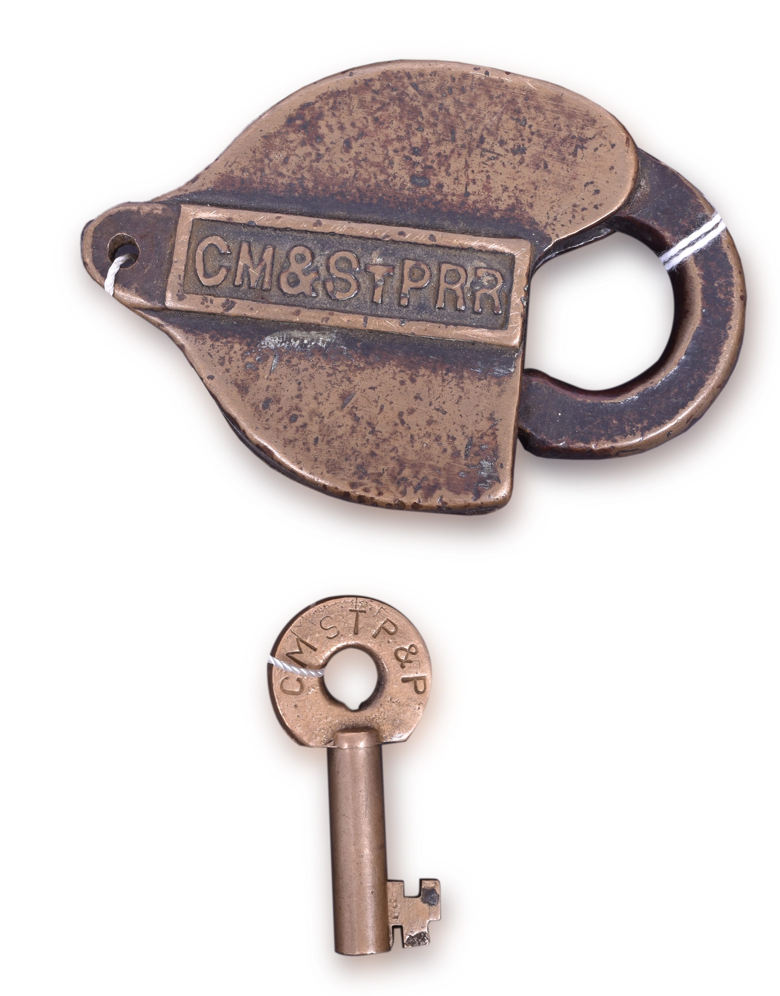 1233 - Milwaukee Road Brass Railroad Switch Lock w/ Adlake Key thumbnail