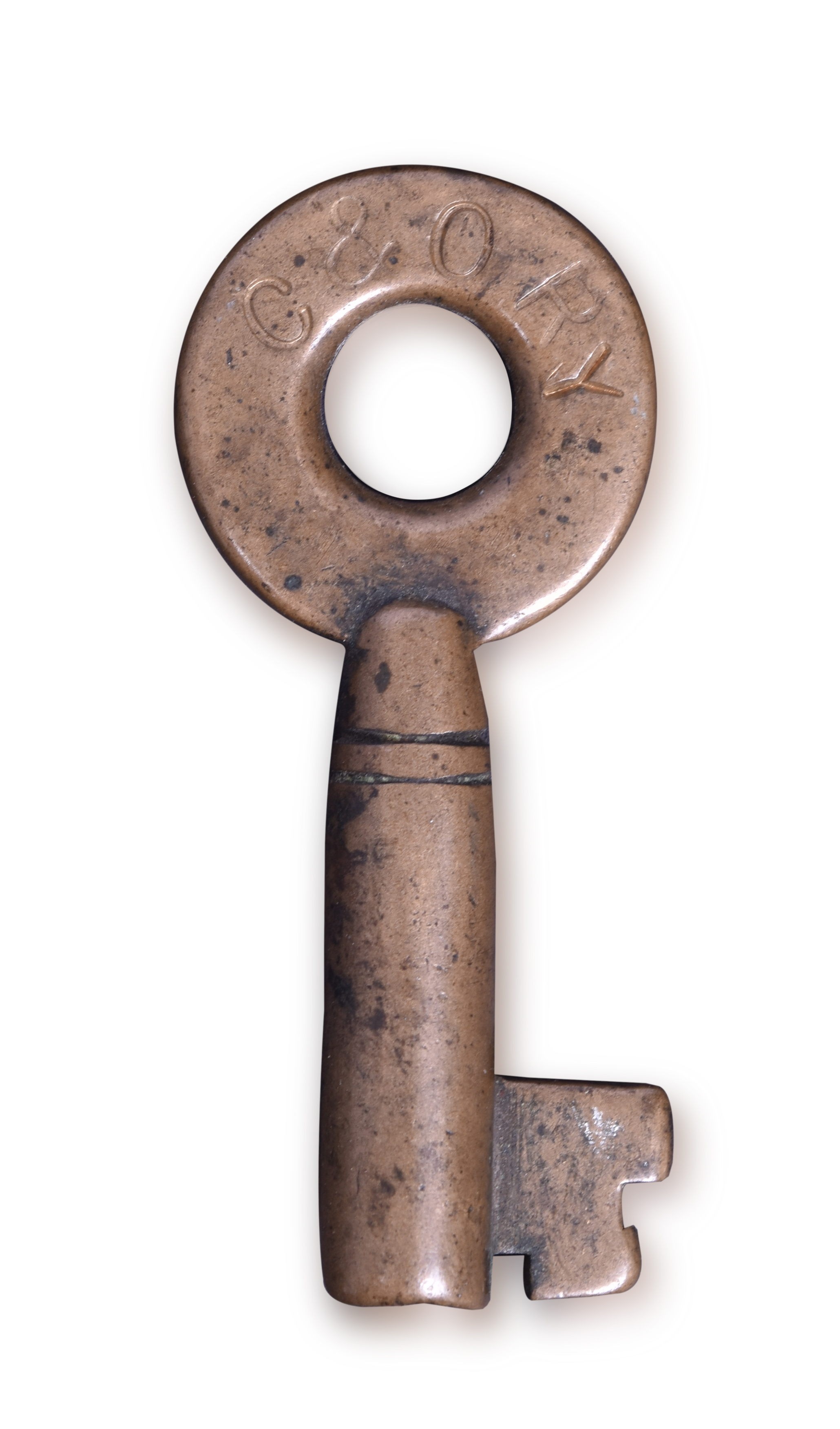 1237 - Chesapeake and Ohio Railroad Double Ring Tapered Barrel Switch Key thumbnail
