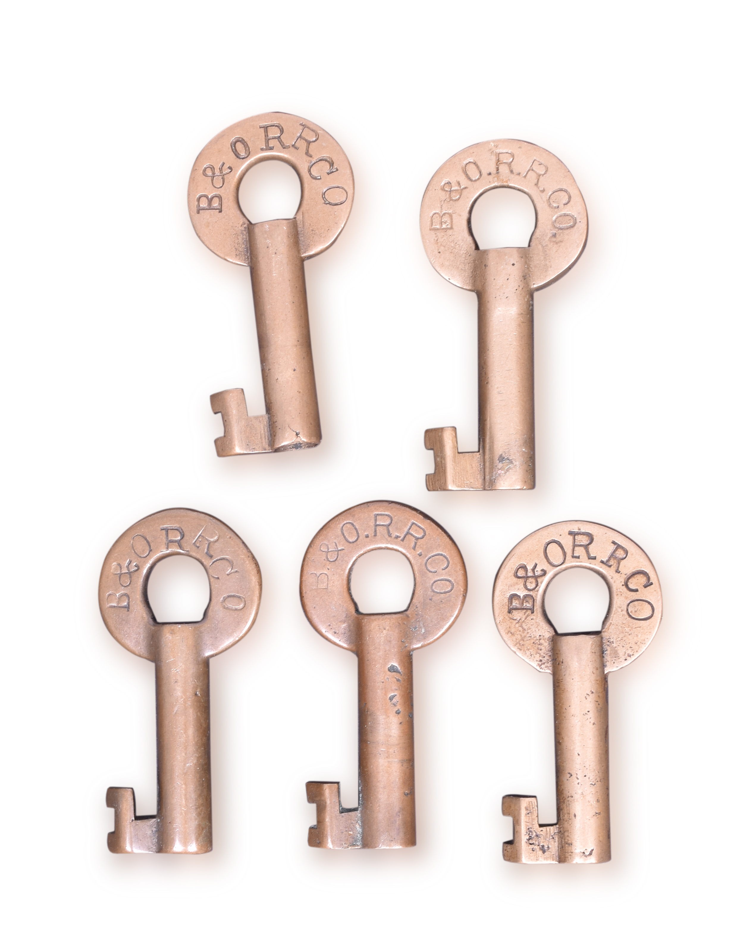 1243 - Five Baltimore and Ohio Railroad Switch Keys - F-S and Slaymaker thumbnail