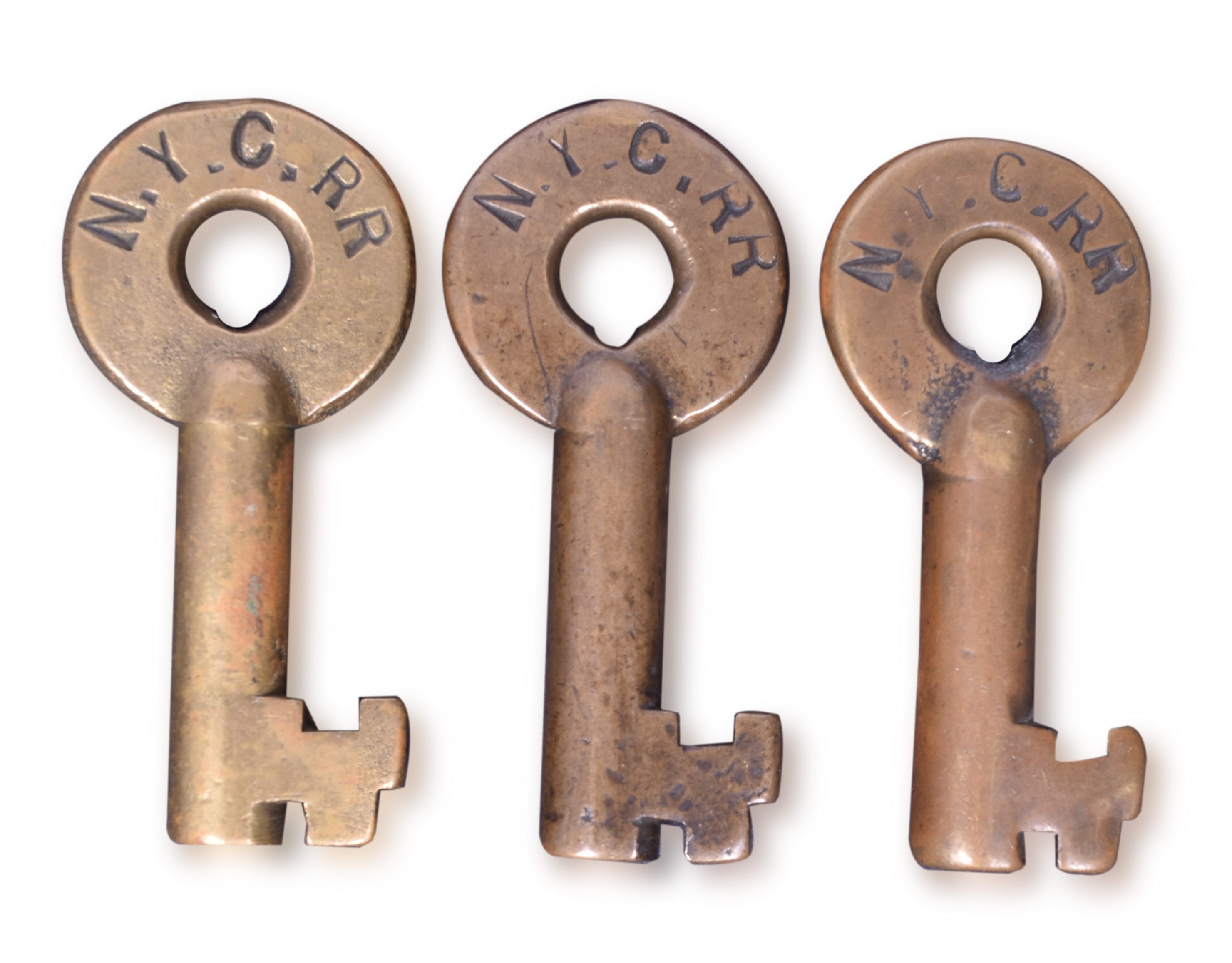 1269 - Three New York Central Railroad Brass A&W Switch Keys thumbnail