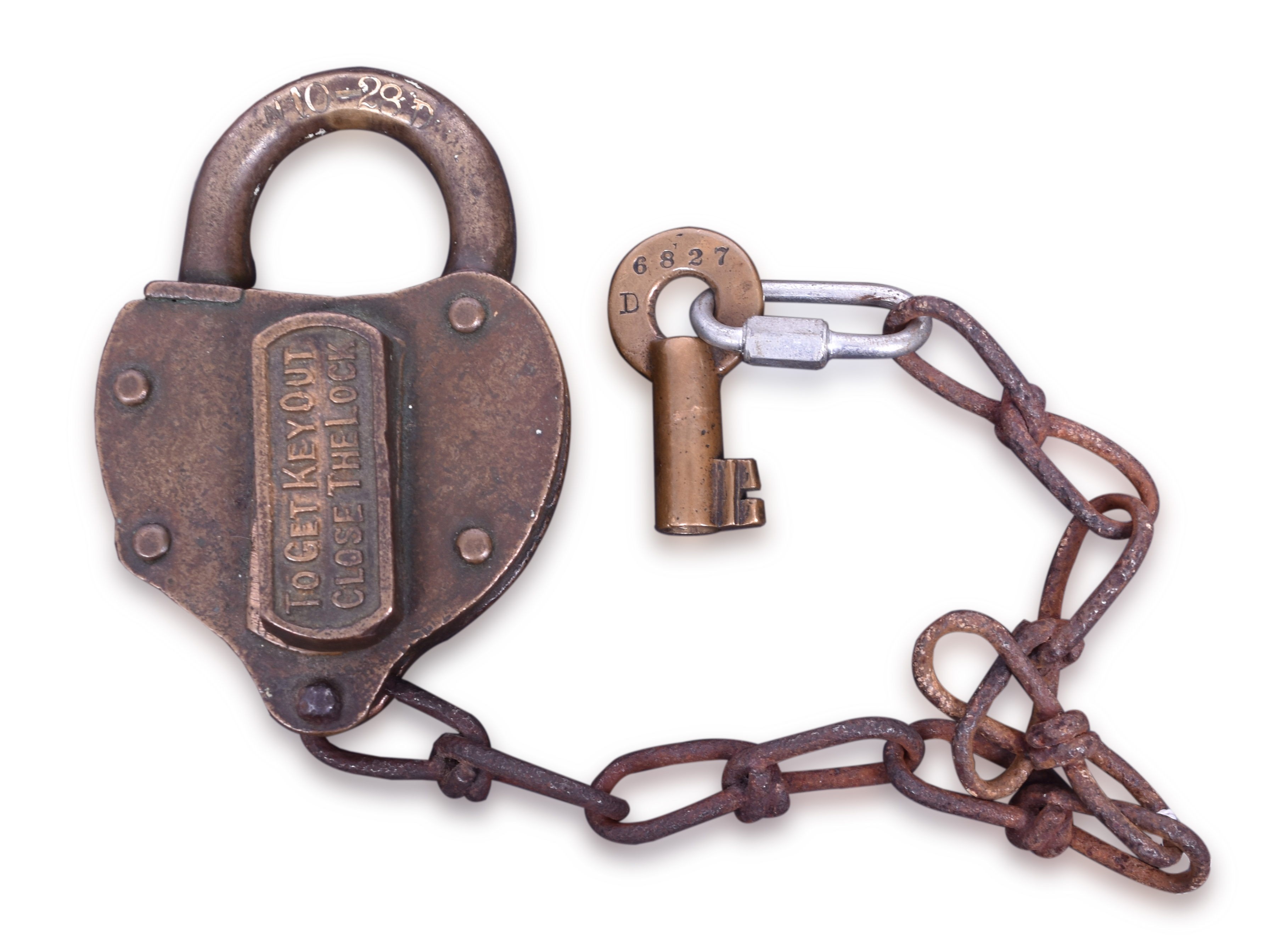 1273 - Louisville and Nashville Railroad Brass Heart Shaped Lock w/ Key thumbnail