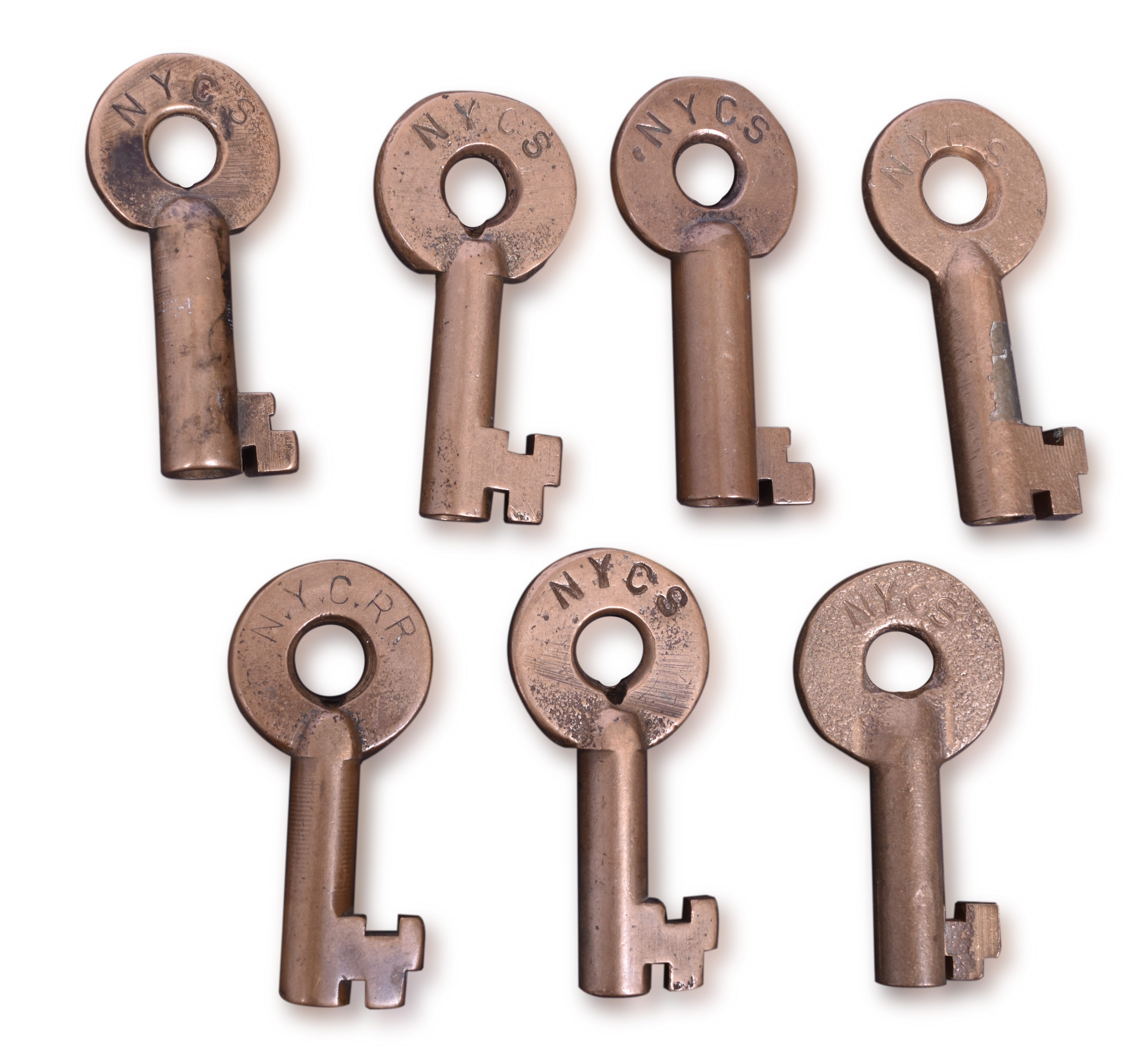 1275 - Seven Adlake New York Central Railroad Brass Keys thumbnail