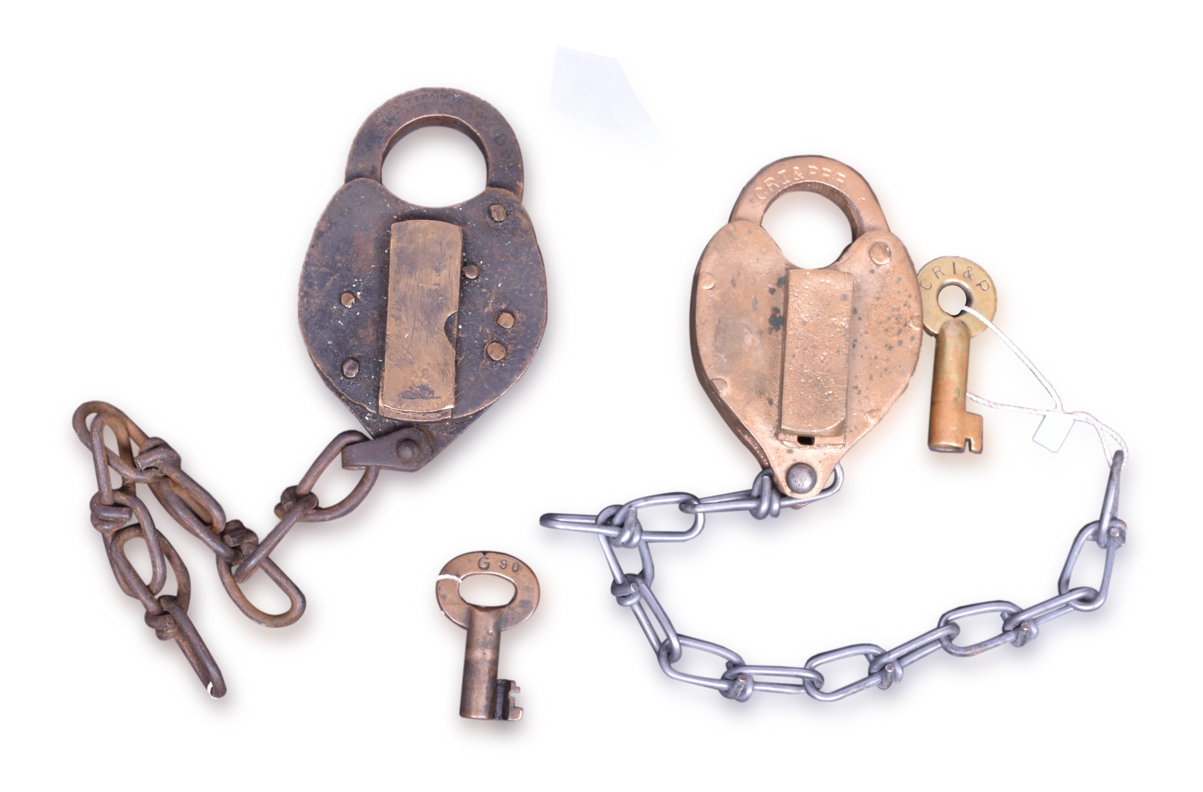 1279 - Hansl Manufacturing Rock Island Railroad Lock and E.T. Fraim Lock w/ keys thumbnail