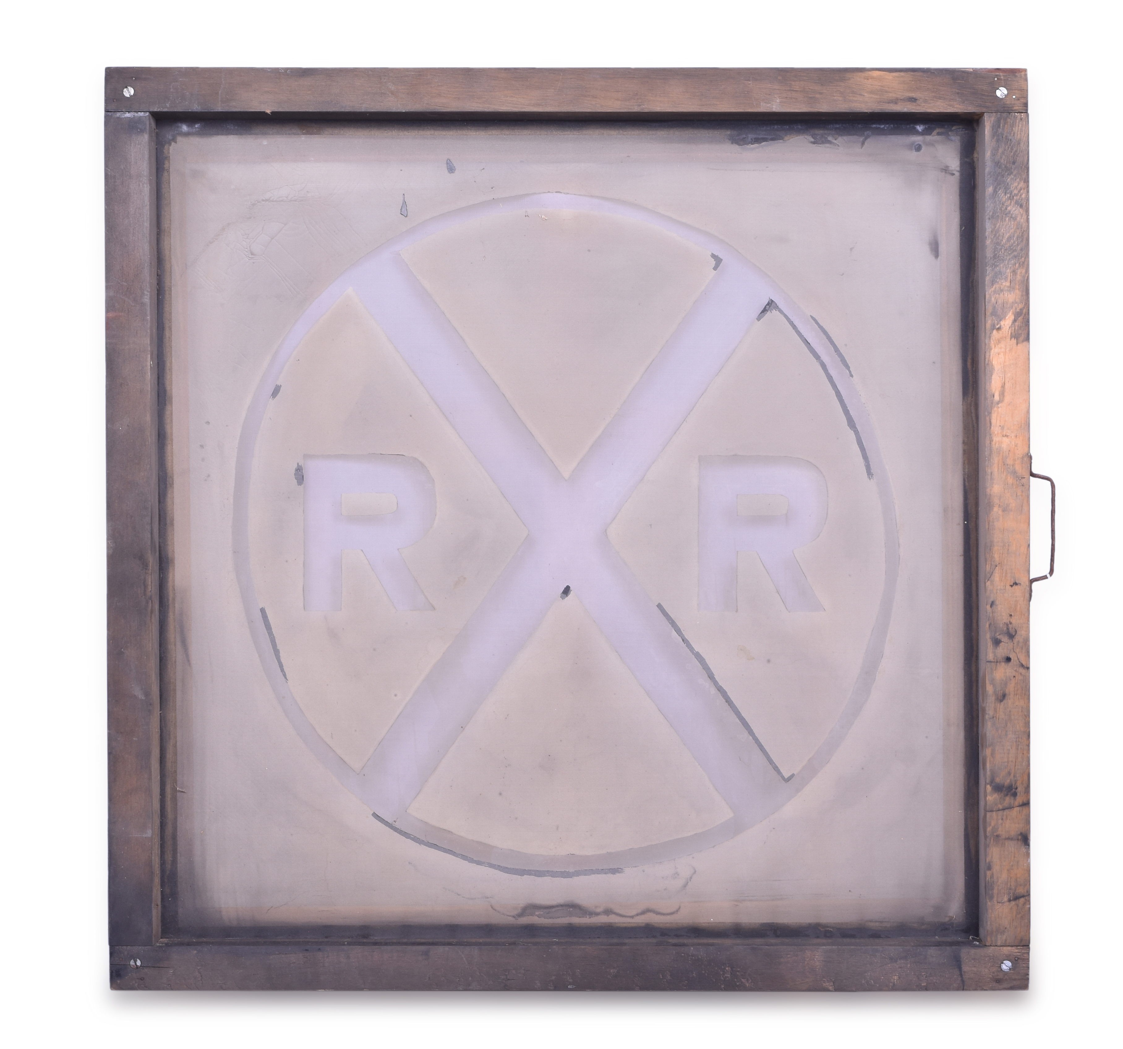1283 - Union Pacific Railroad Railroad Crossing Sign / Screen Print w/ Wooden Frame thumbnail