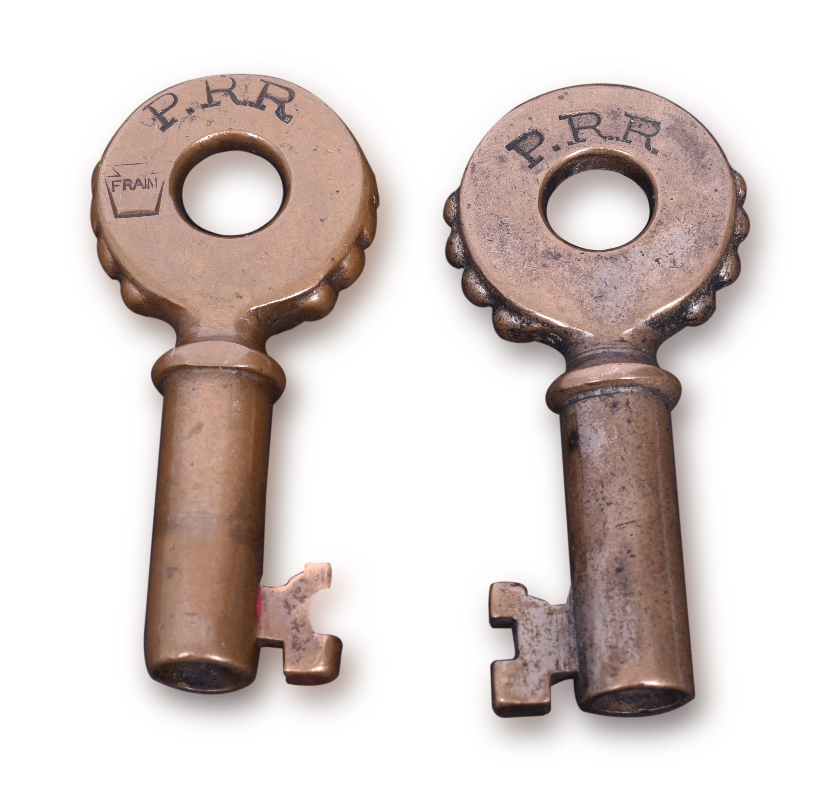 1293 - Pair of Pennsylvania Railroad Fraim Knobby Hilt Keys thumbnail