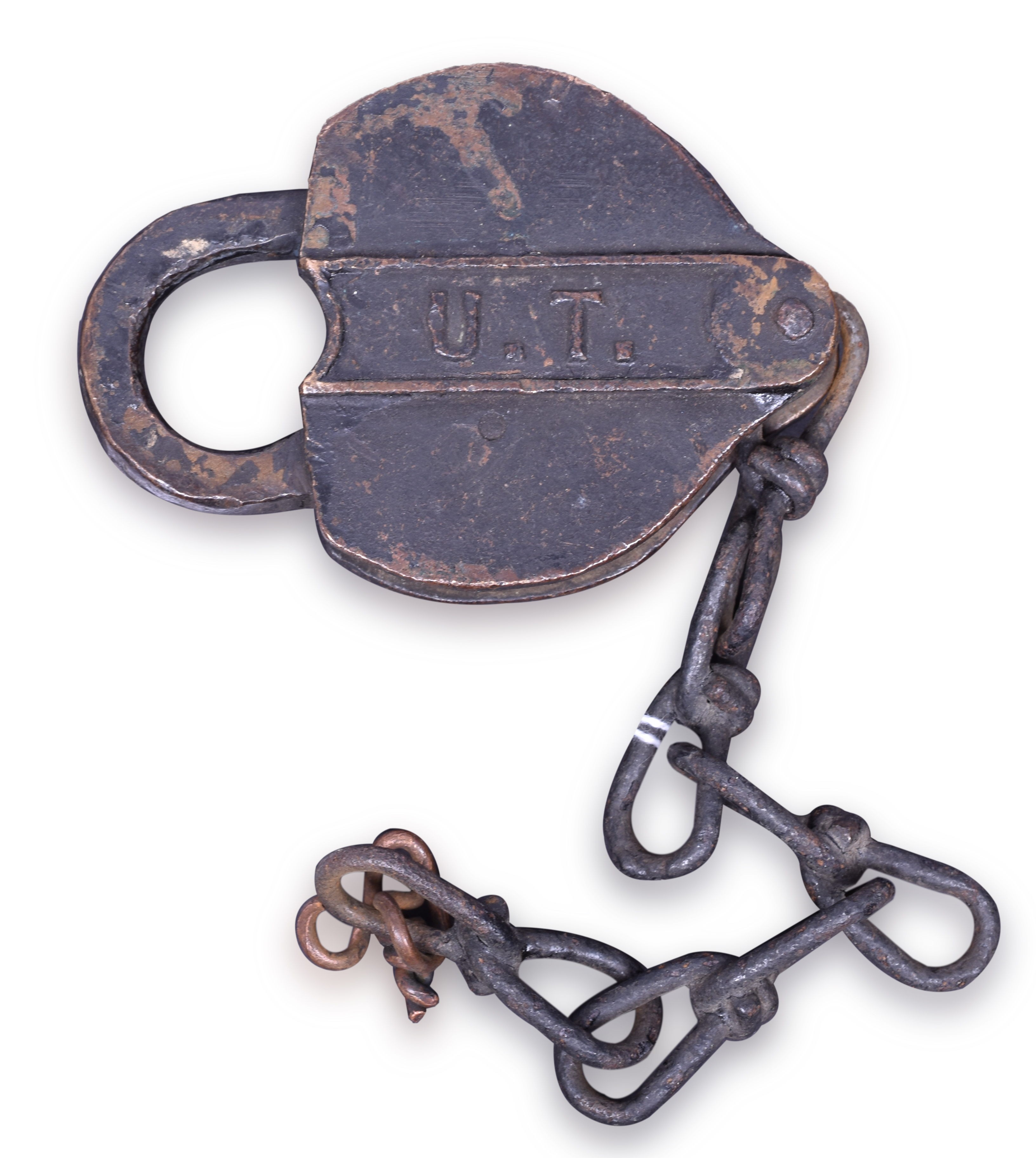 1321 - Union Transfer / Terminal Brass Heart Shaped Lock thumbnail