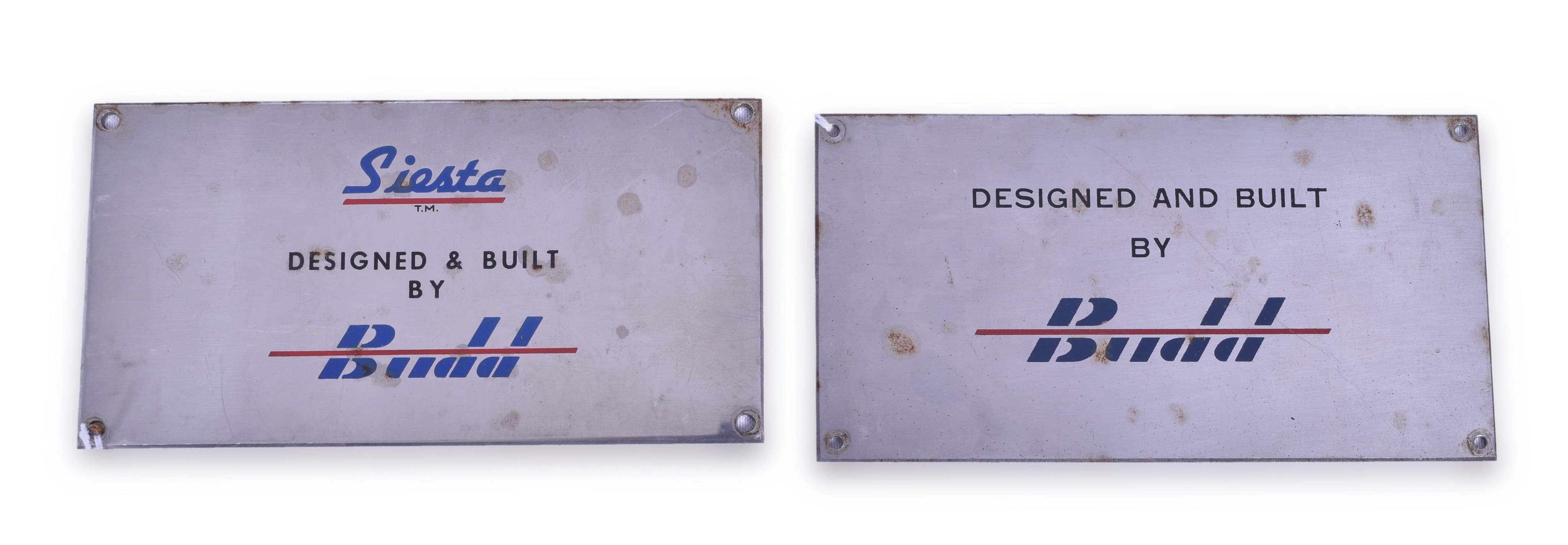 1339 - Pair of Stainless Steel Budd Passenger Car Builders Plates thumbnail