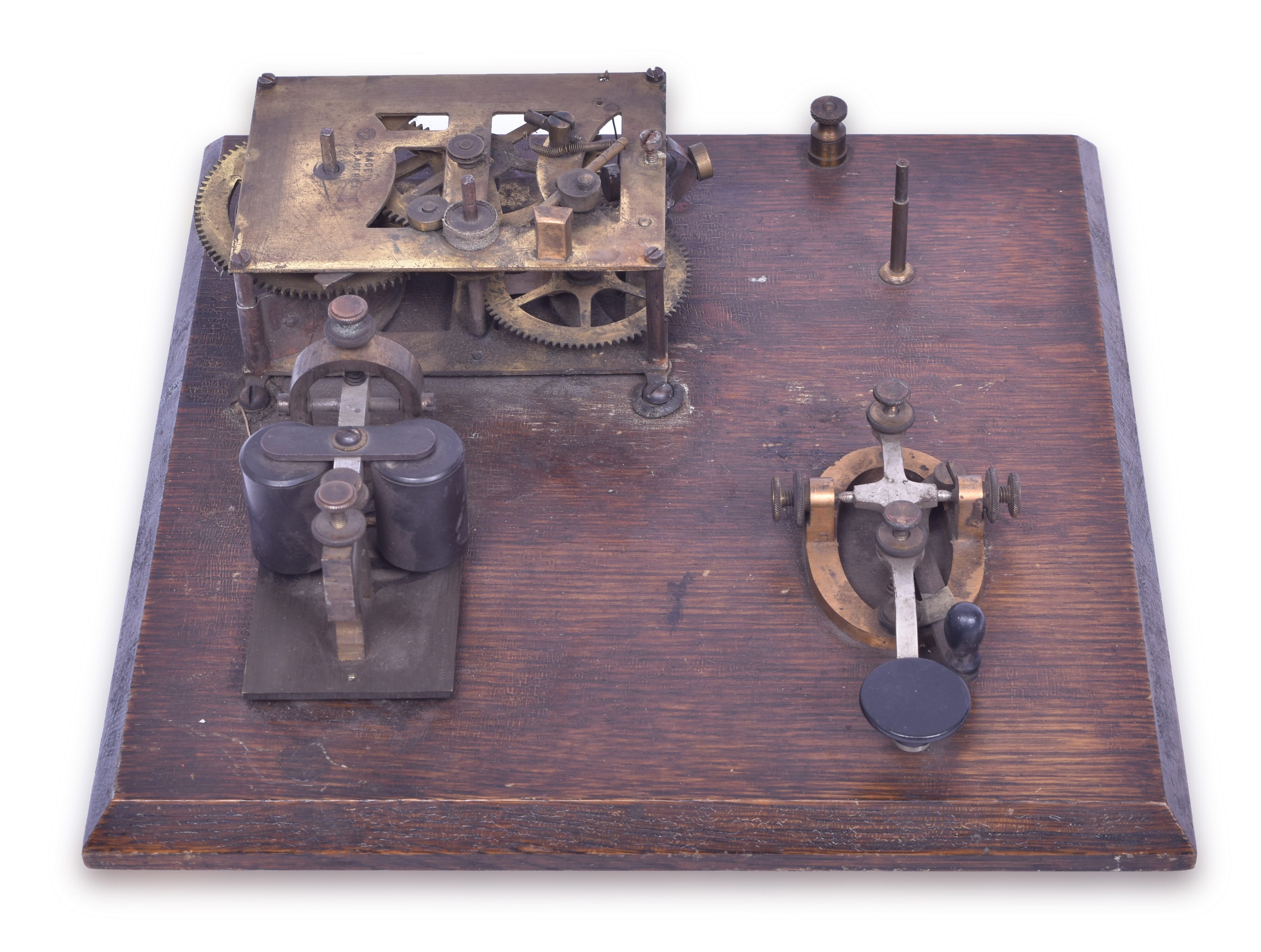 1343 - Telegraph Board with Sounder, Key, and Key Wind Mechanism. thumbnail
