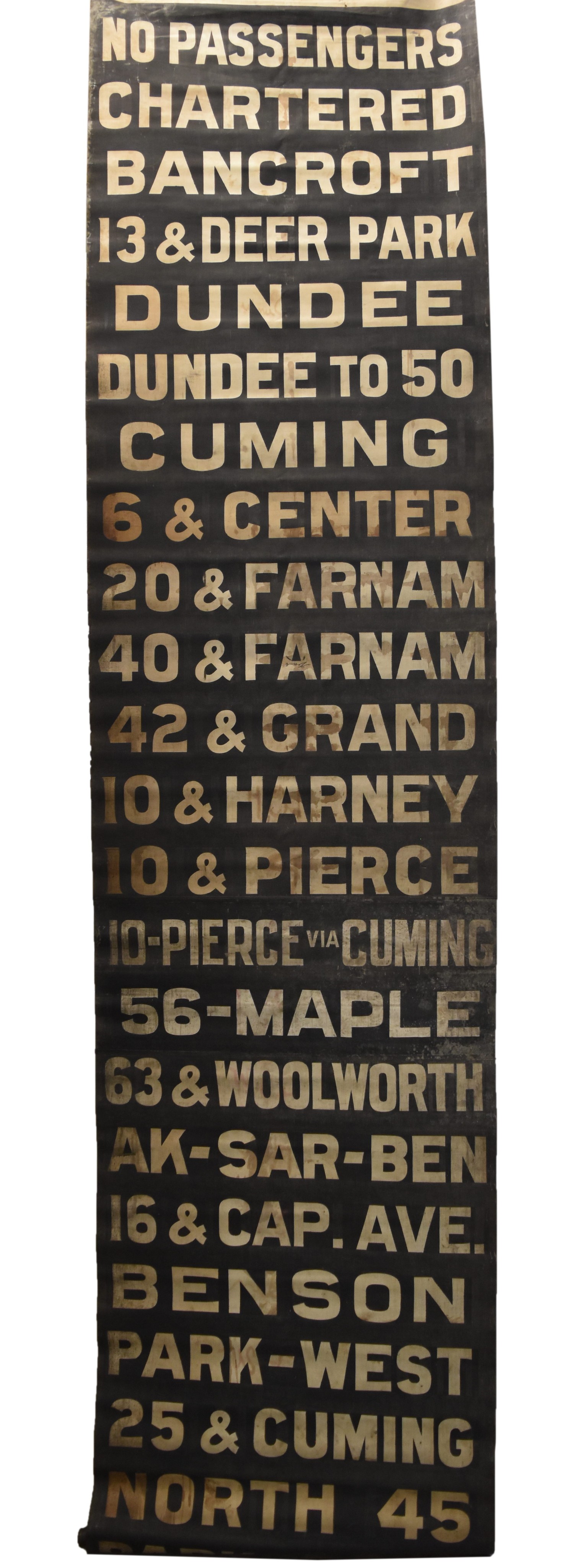 1349 - Omaha & Council Bluffs Street Railway Destination Roll #2 thumbnail