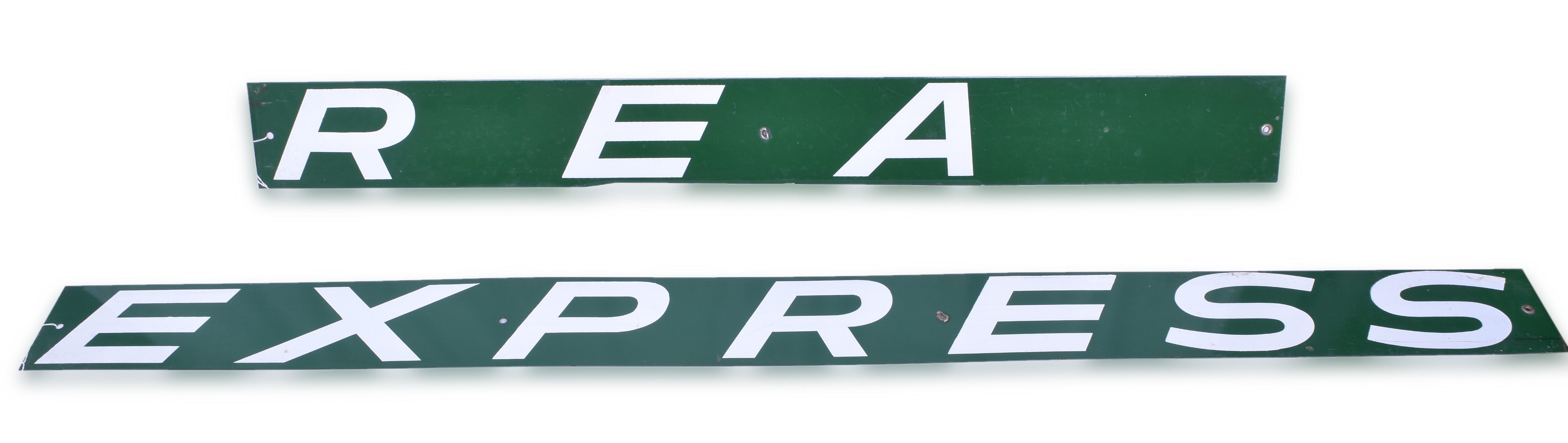 1366 - Porcelain Railway Express Agency Baggage Cart Sign thumbnail