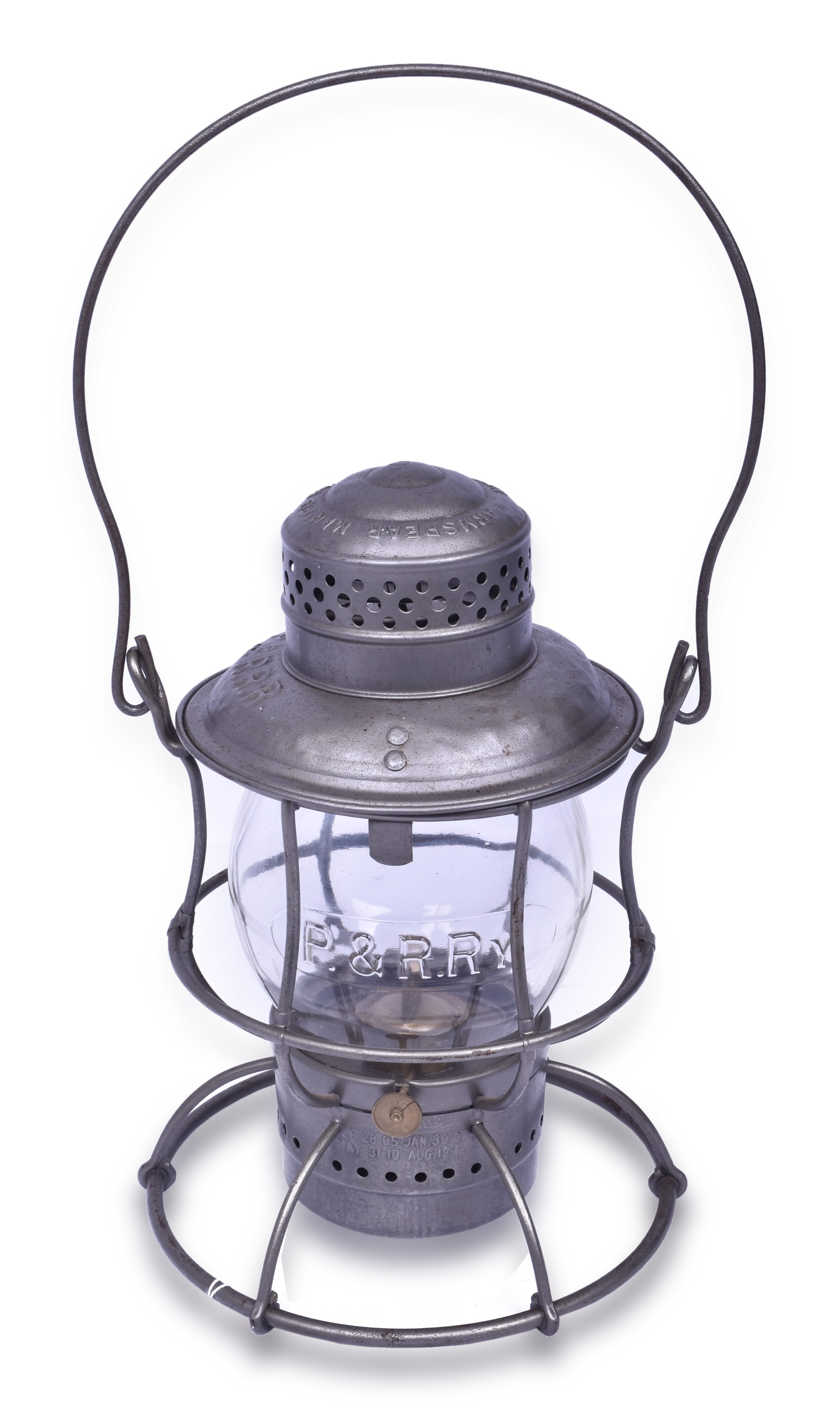 1389 - Armspear Giant Philadelphia & Reading Railroad Lantern w/ Clear Cast Globe thumbnail