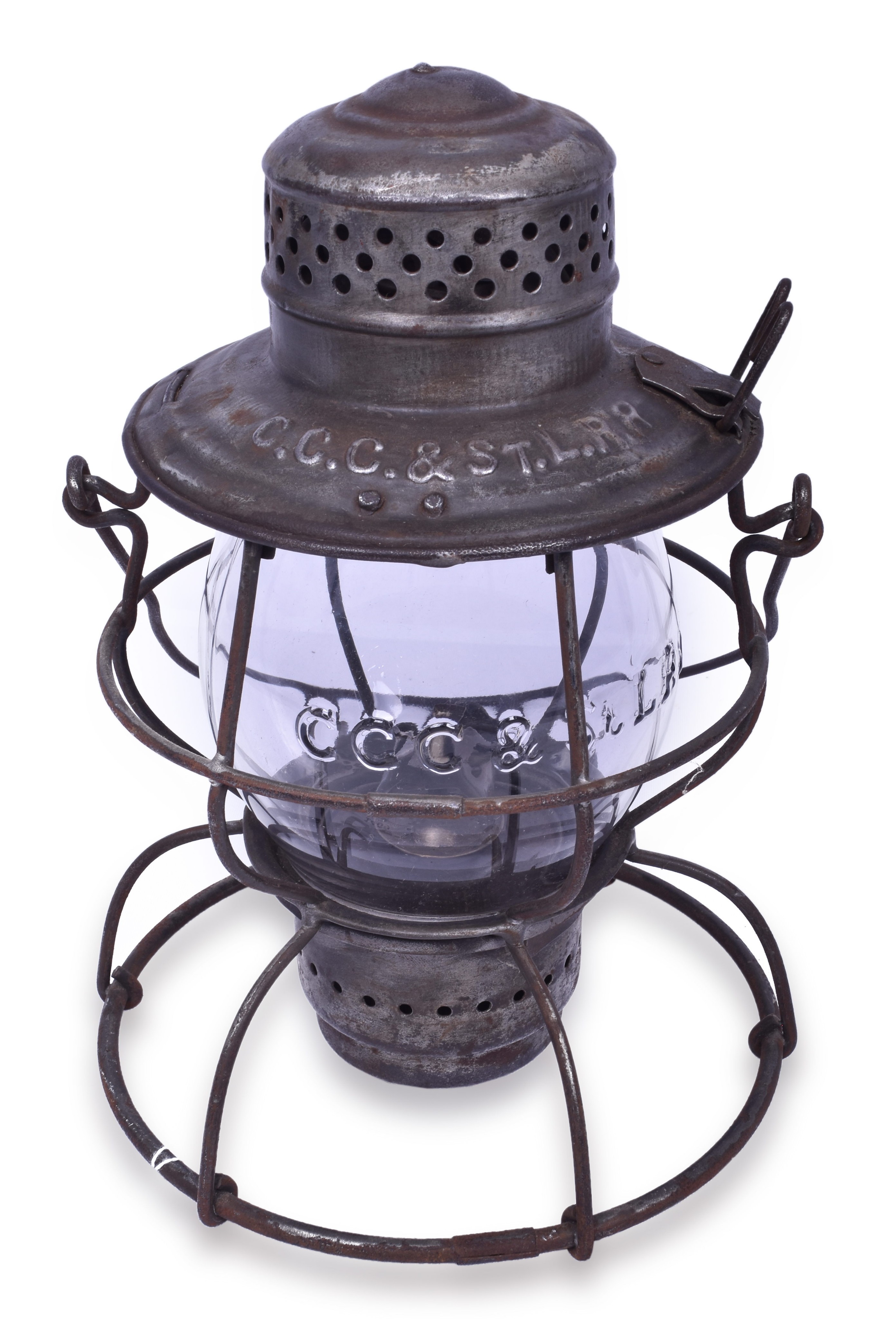 1409 - Handlan Big Four Railroad Lantern w/ Clear Cast CCC & StL Ry Globe thumbnail
