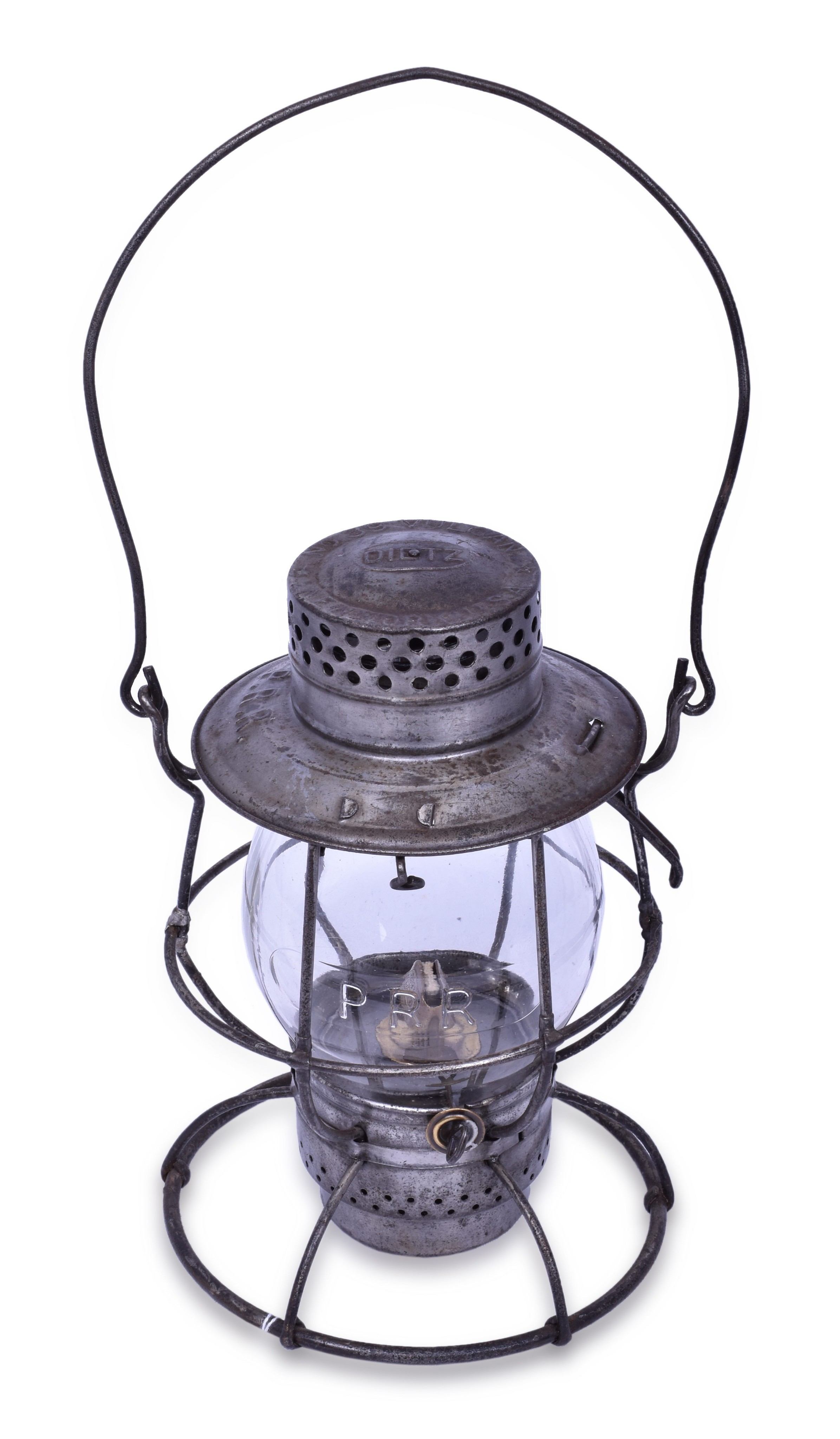 1411 - Dietz Vulcan Pennsylvania Railroad Lantern w/ Clear Cast Pennsylvania Globe thumbnail